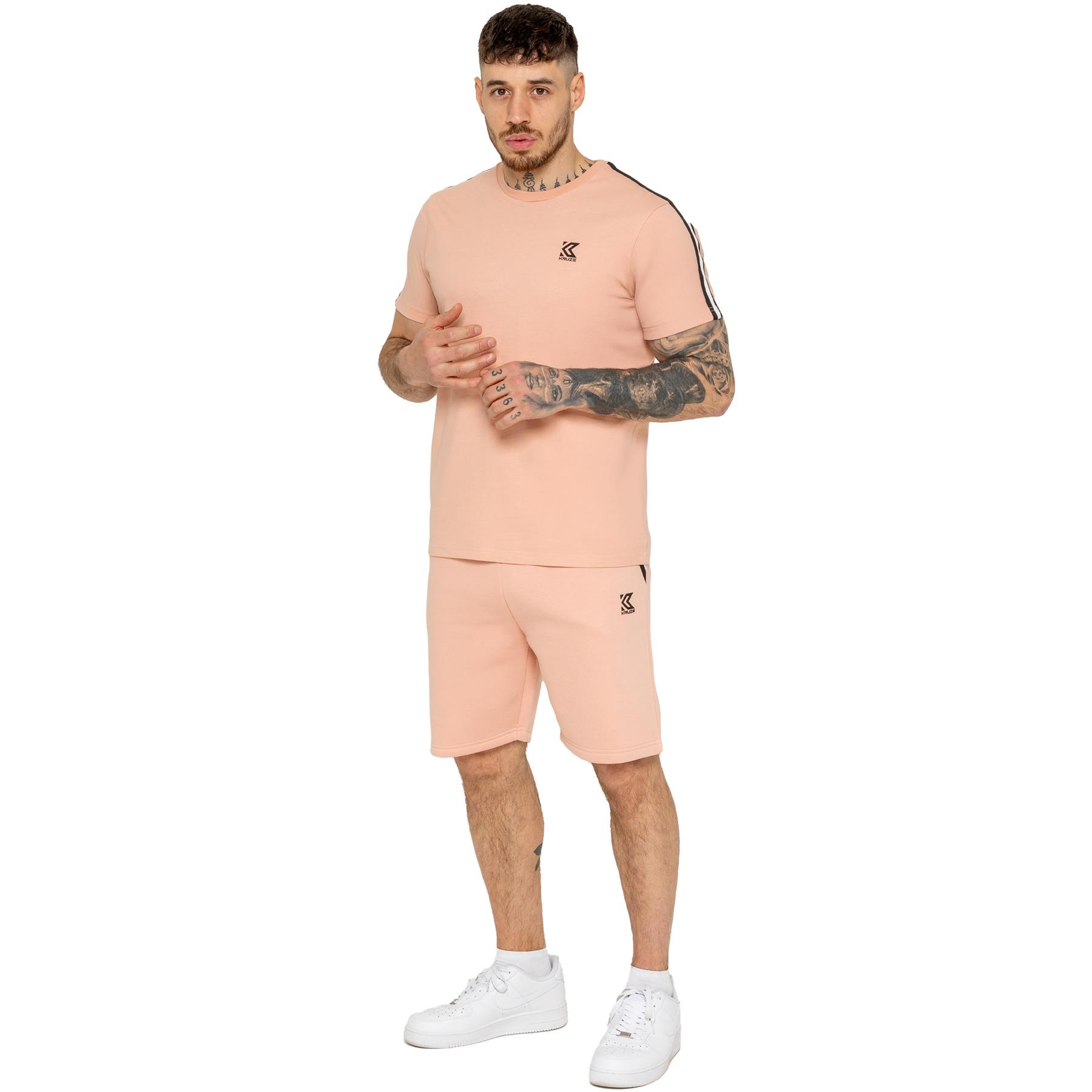 Kruze Short Sleeve T Shirt Mens Casual Cotton Tape Crew Neck Regular Fit Top - Picture 14 of 19