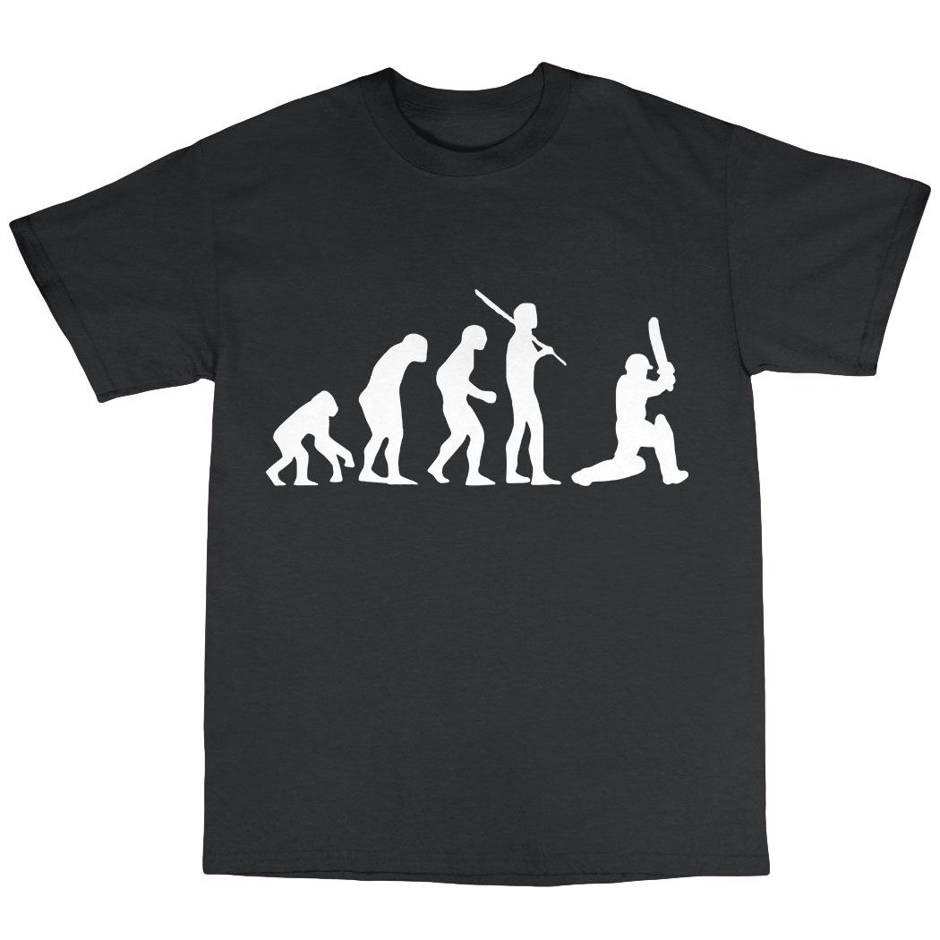 batteur /"evolution of man /'t-shirt Cricket