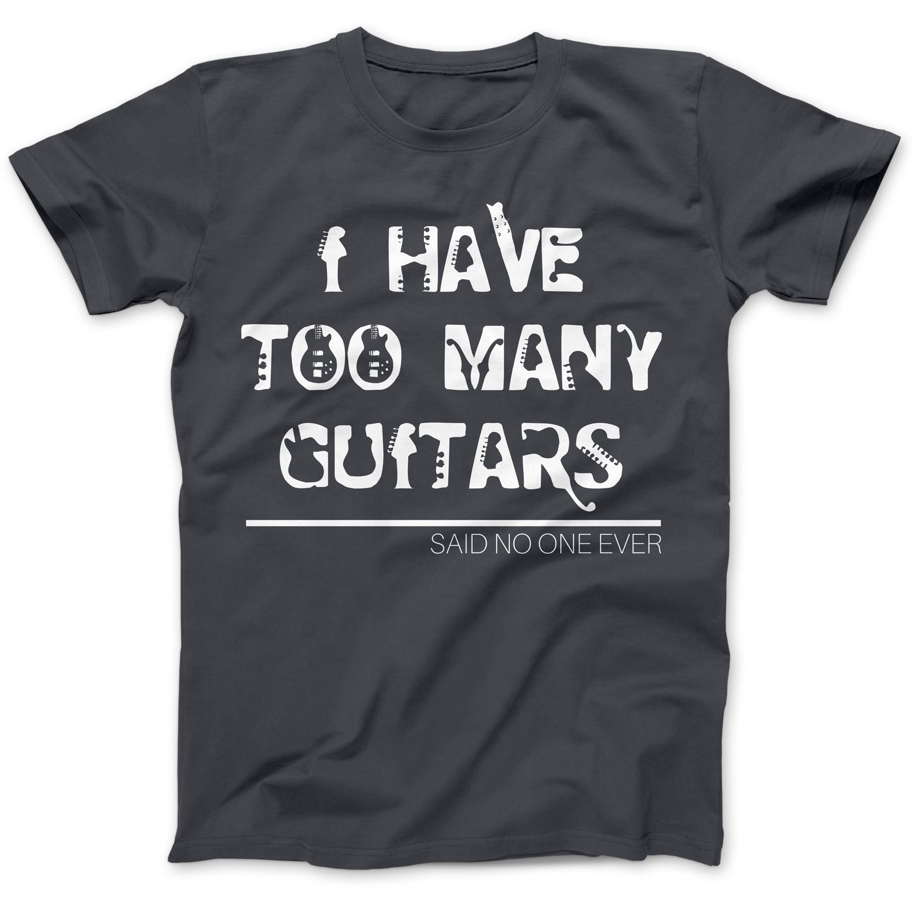 Too Many Guitars Guitarist Rock T-Shirt Premium Cotton Electric Gift Present