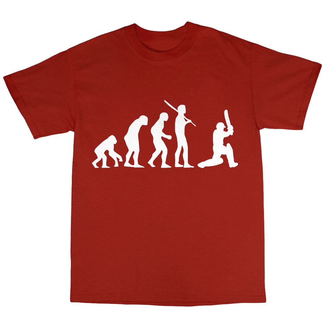 Cricket Cricketer Evolution TShirt Premium Cotton Bowler Batsman Gift