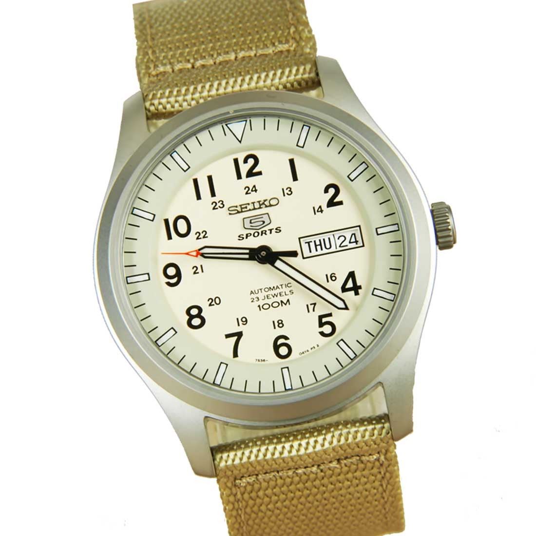 Seiko SNZG07J1 SNZG07K1 SNZG09K1 SNZG09J1 Dress 5 SPORTS Mens Analog Green Watch - Picture 11 of 16