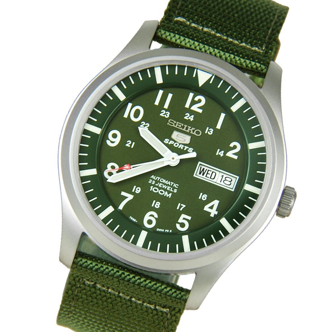 Seiko SNZG07J1 SNZG07K1 SNZG09K1 SNZG09J1 Dress 5 SPORTS Mens Analog Green Watch - Picture 14 of 16