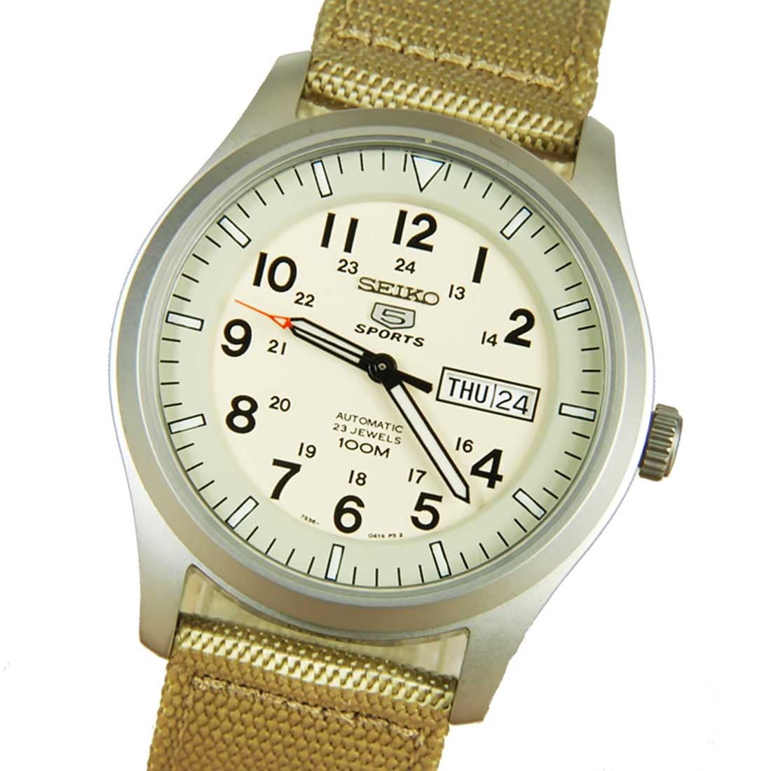 Seiko SNZG07J1 SNZG07K1 SNZG09K1 SNZG09J1 Dress 5 SPORTS Mens Analog Green Watch - Picture 10 of 16