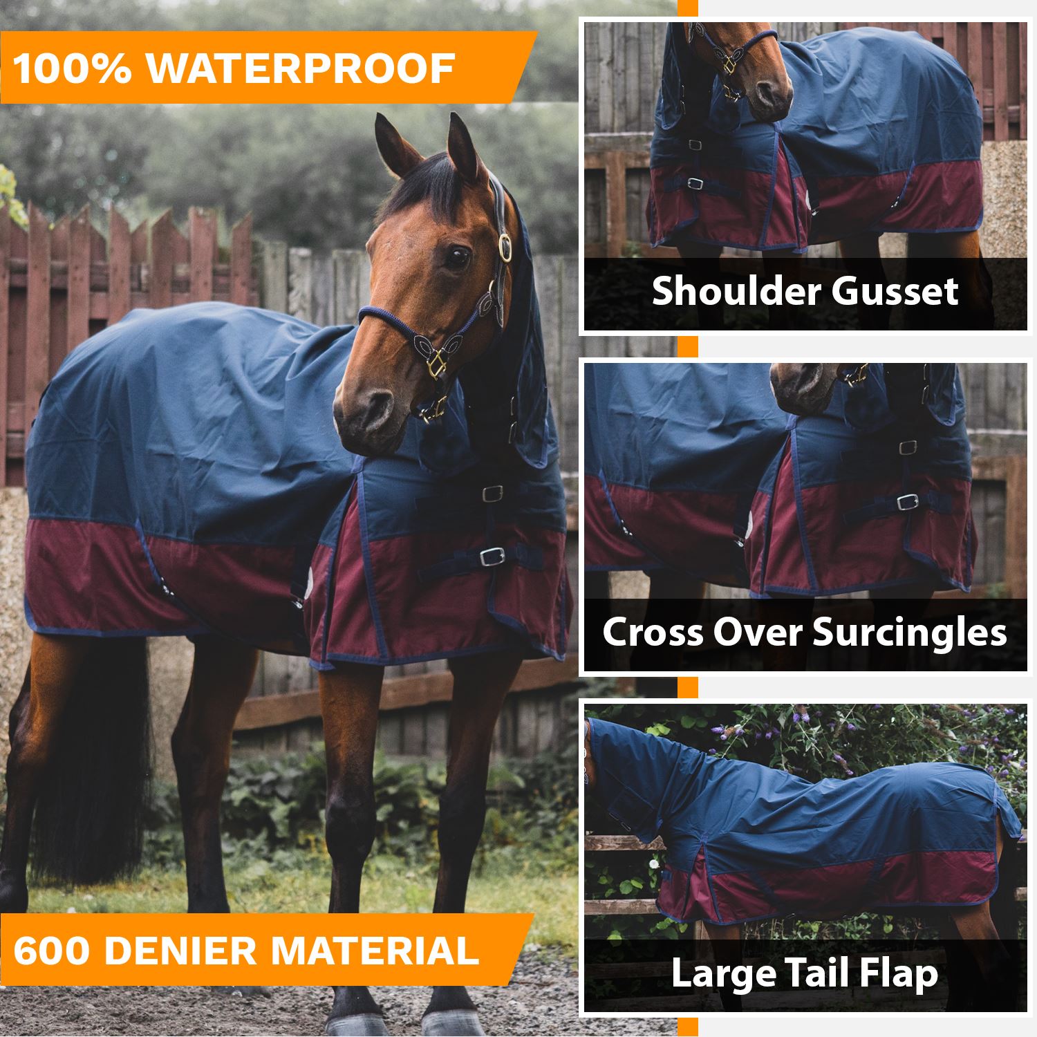 Light Medium Heavy Weight Turnout Horse Rugs 0g No Fill100g Fill Multi