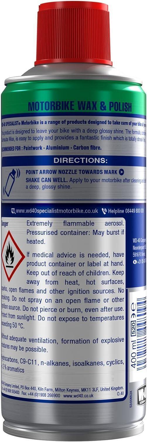 WD-40 Specialist Motorbike Wax & Polish Shine Clean, Wash 400ml - 1 to 3 Packs - Picture 14 of 16