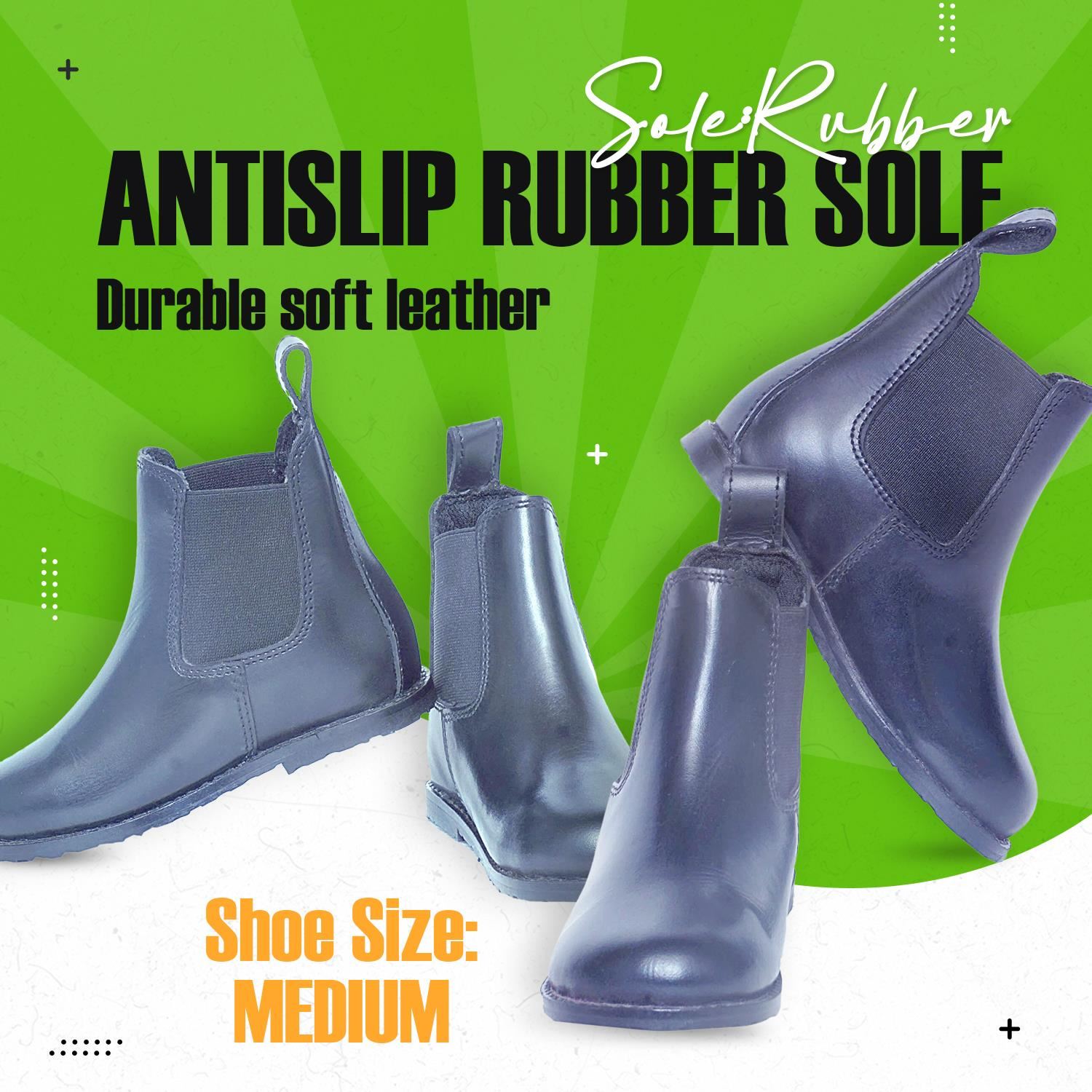 Kinder Reitstiefel zum Überziehen Leder Jodhpur dicke Sohle schwarz braun - Bild 10 von 15