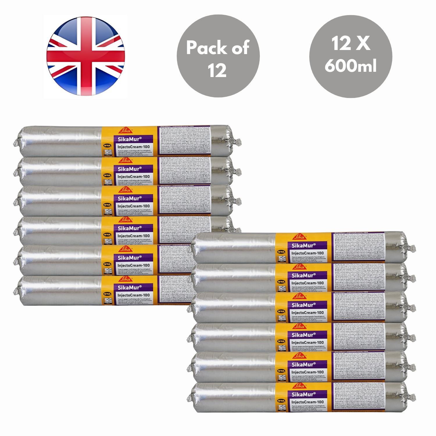 SikaMur InjectoCream 100 Moisture Insulation White 600ml - Pack of 1 to 12 - Picture 11 of 11