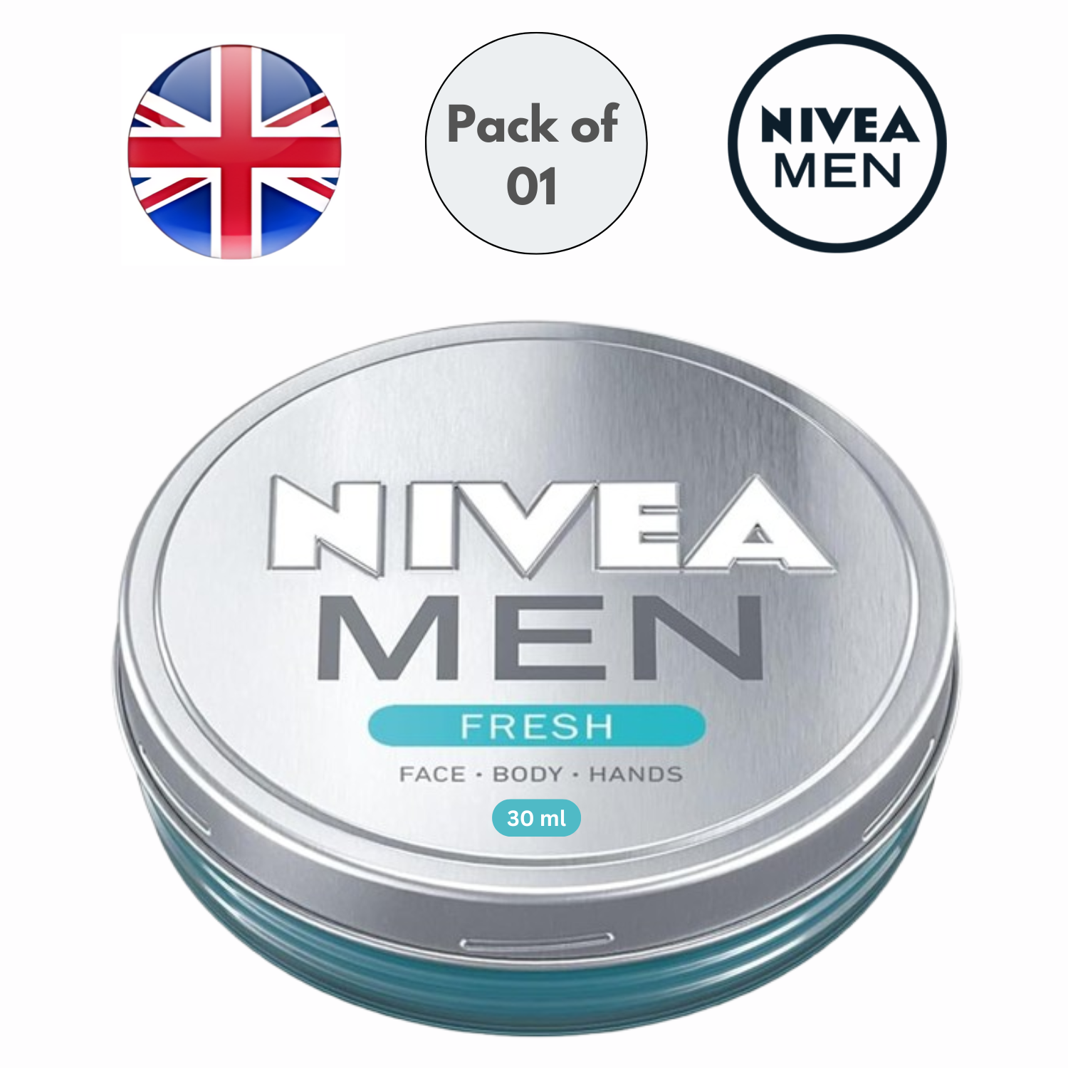 Nivea Men Fresh Moisturizer Gel Natural Watermint Refreshing 30ml - 1-3 Packs - Picture 6 of 8