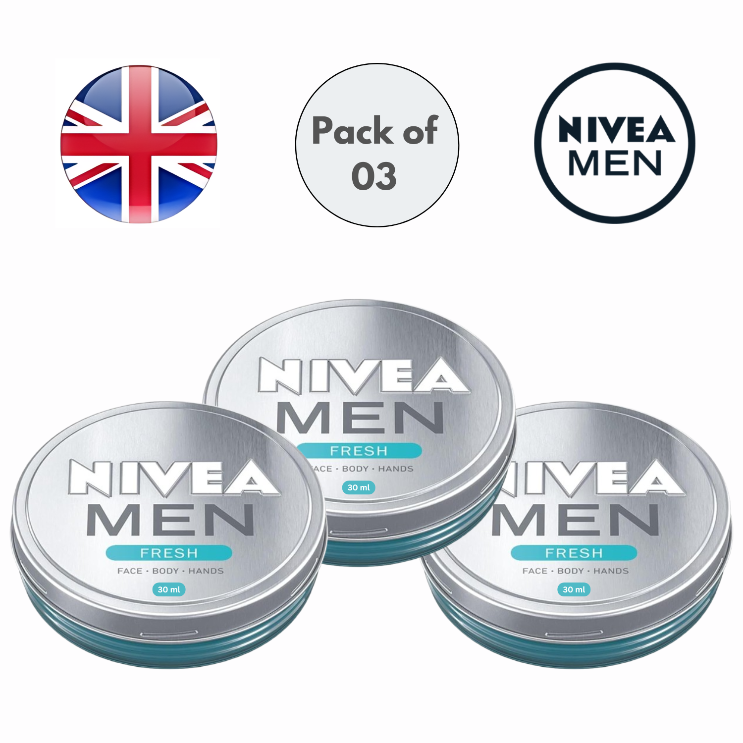 Nivea Men Fresh Moisturizer Gel Natural Watermint Refreshing 30ml - 1-3 Packs - Picture 8 of 8