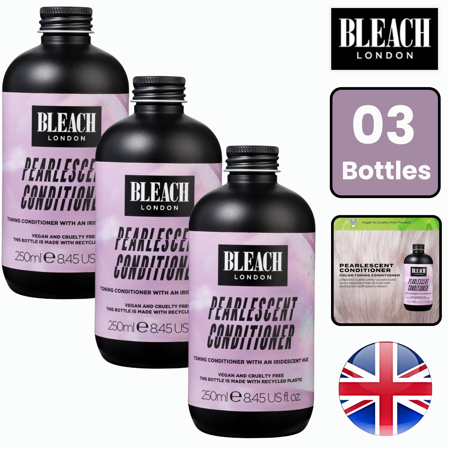 Acondicionador Bleach London Pearlescent Tono Iridiscente Cabello 250 ml - 1 a 4 Botellas - Imagen 29 de 46