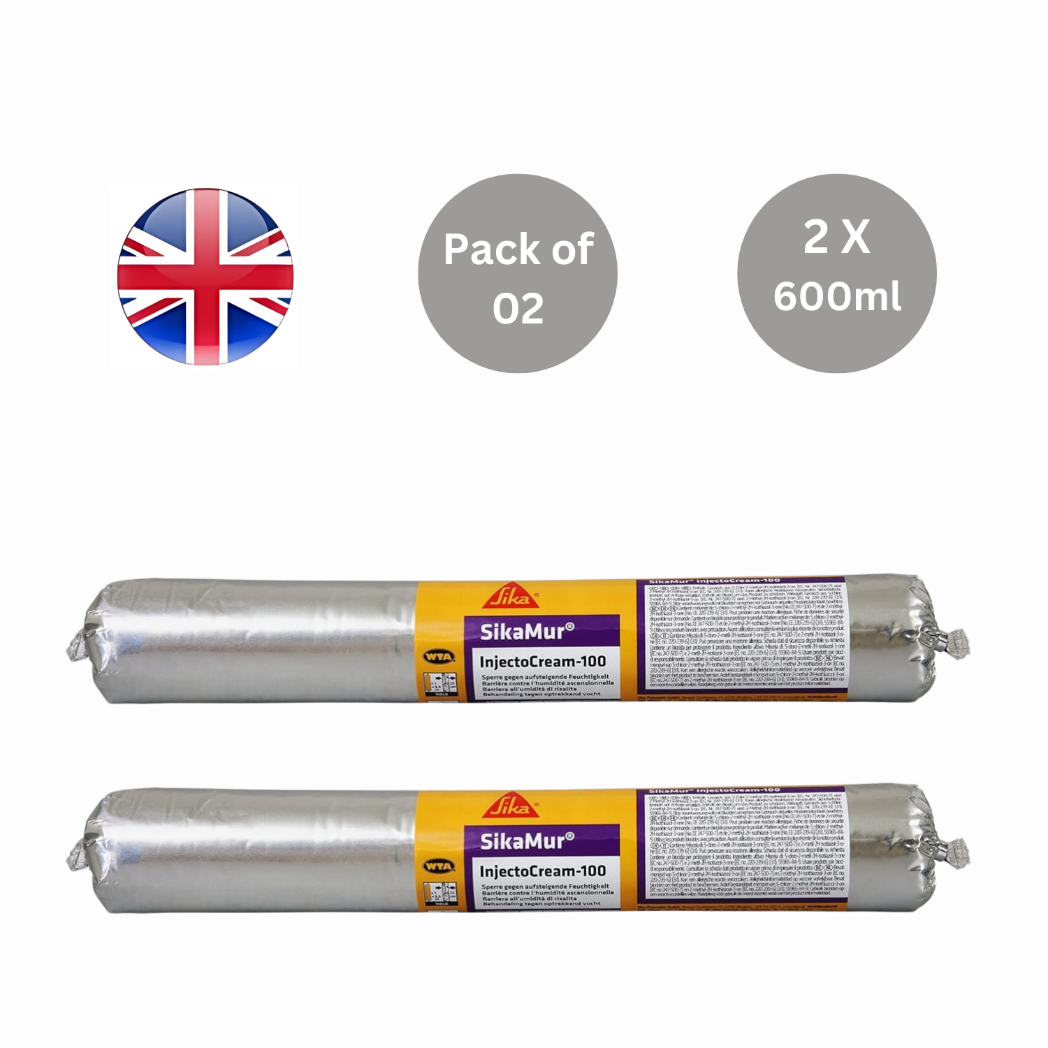 SikaMur InjectoCream 100 Moisture Insulation White 600ml - Pack of 1 to 12 - Picture 8 of 11