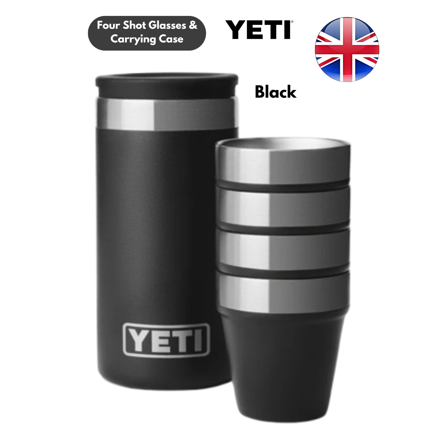 Yeti Schnapsgläser mit Tragetasche weiß, schwarz, marine, rot & Edelstahl - Bild 4 von 18