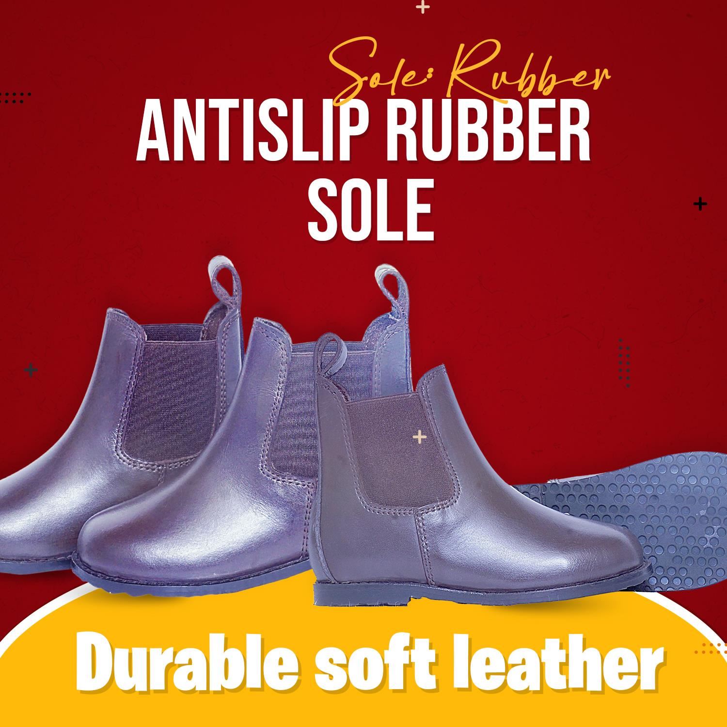 Kinder Reitstiefel zum Überziehen Leder Jodhpur dicke Sohle schwarz braun - Bild 14 von 15
