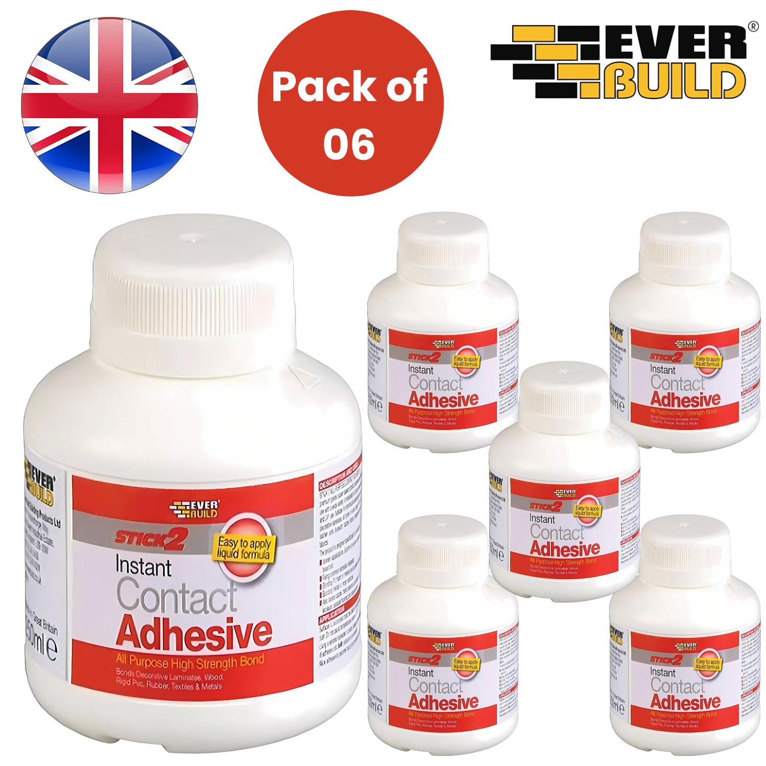 Everbuild Instant Contact Adhesive High Strength Multi-Purpose Glue - 1-6 Packs - Picture 9 of 10
