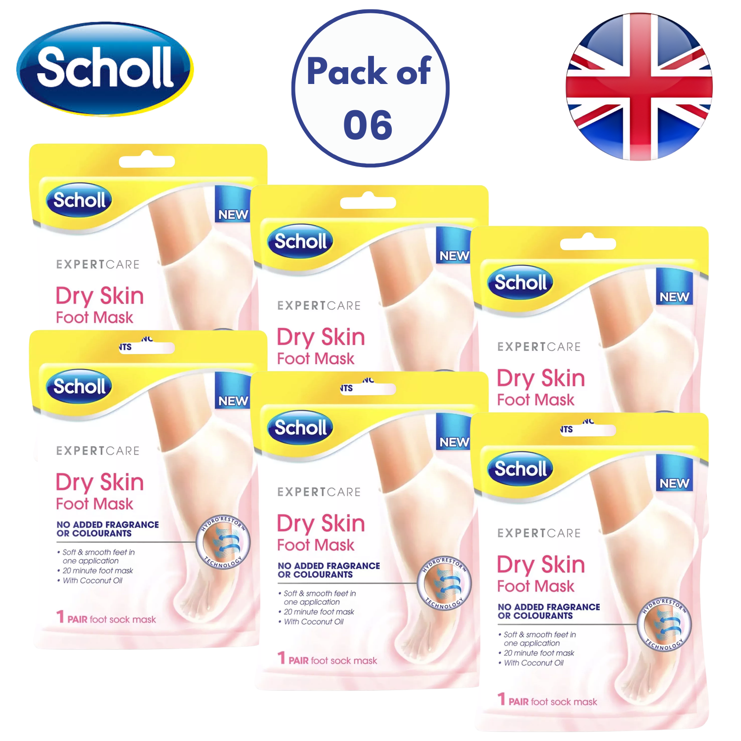 Scholl Dry Skin Foot Mask Moisturising Socks for Dry Skin Relief - Pack of 1-6 - Picture 12 of 12