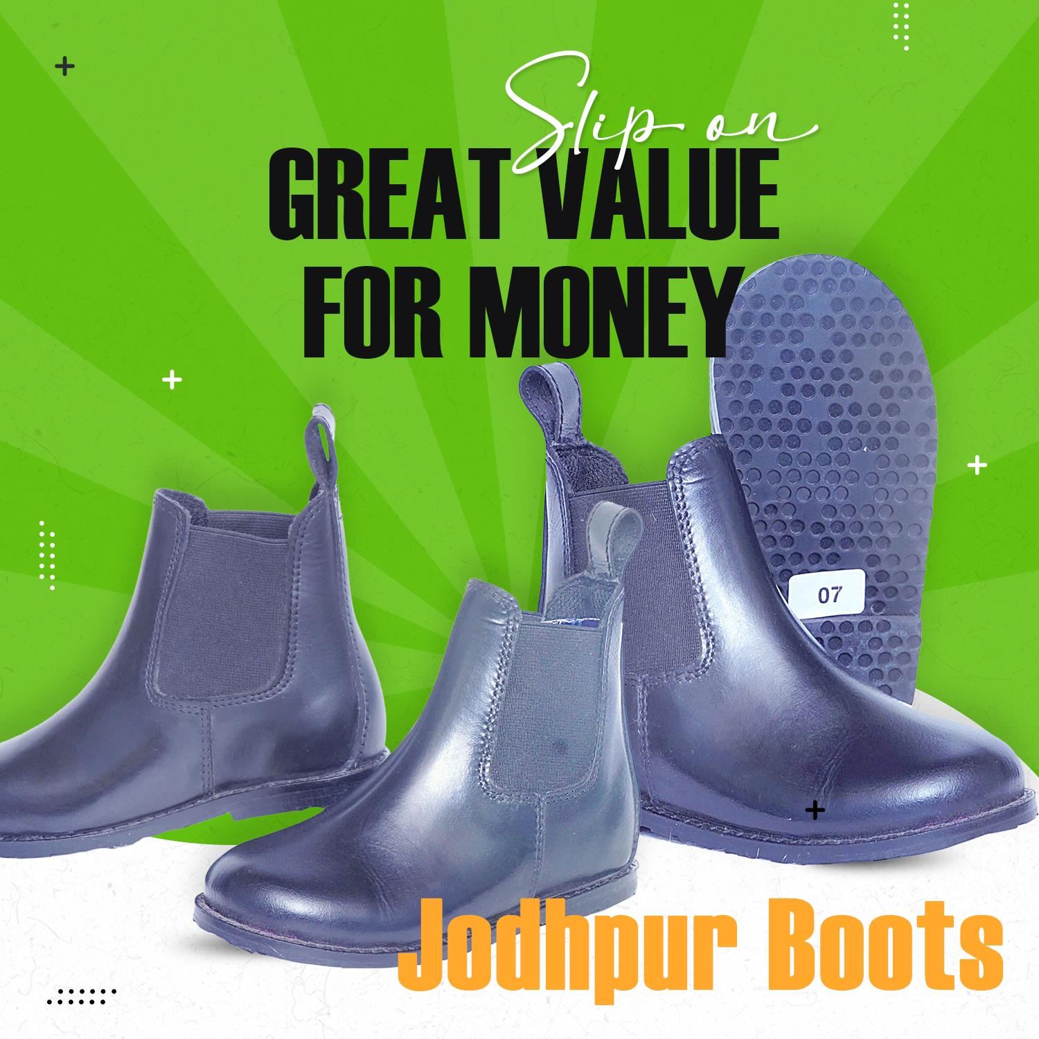 Kinder Reitstiefel zum Überziehen Leder Jodhpur dicke Sohle schwarz braun - Bild 11 von 15