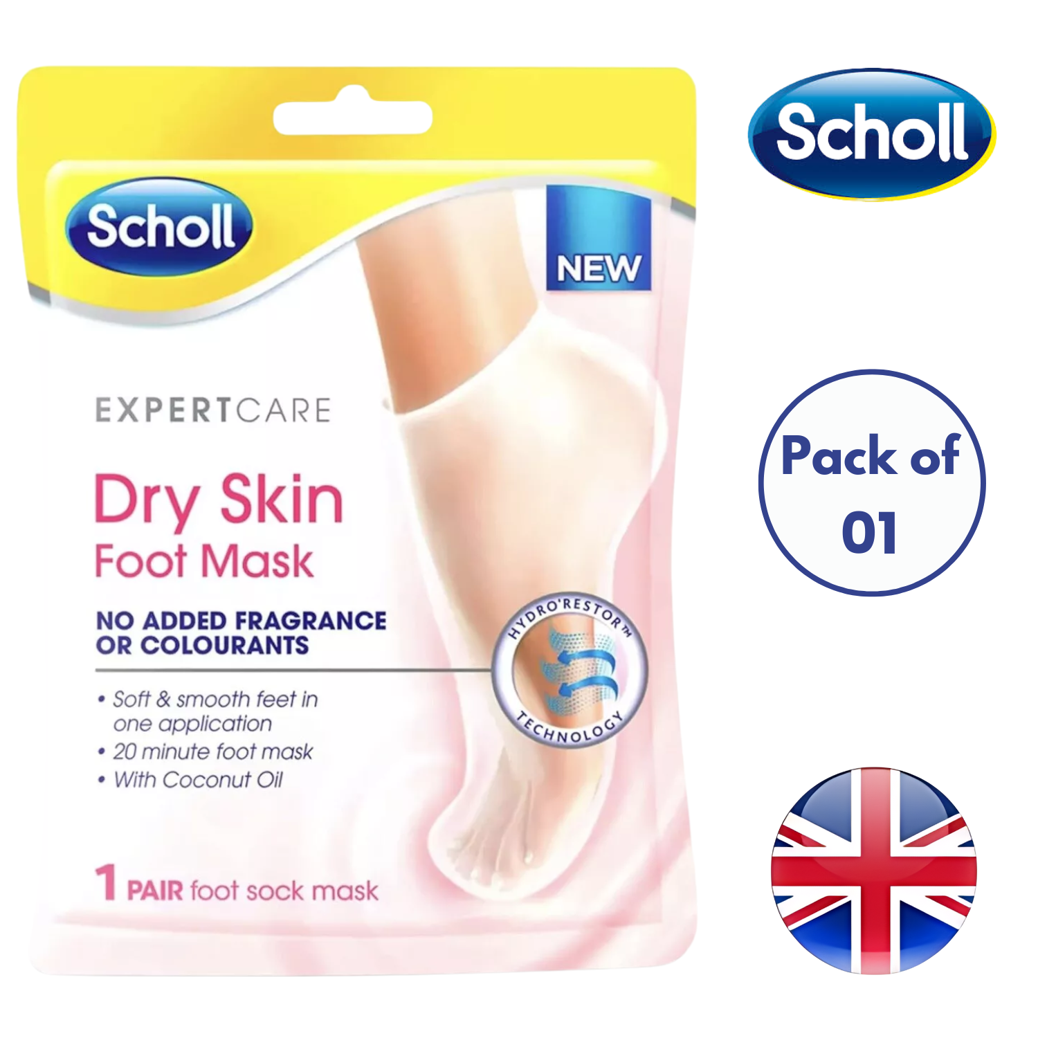 Scholl Dry Skin Foot Mask Moisturising Socks for Dry Skin Relief - Pack of 1-6 - Picture 9 of 12