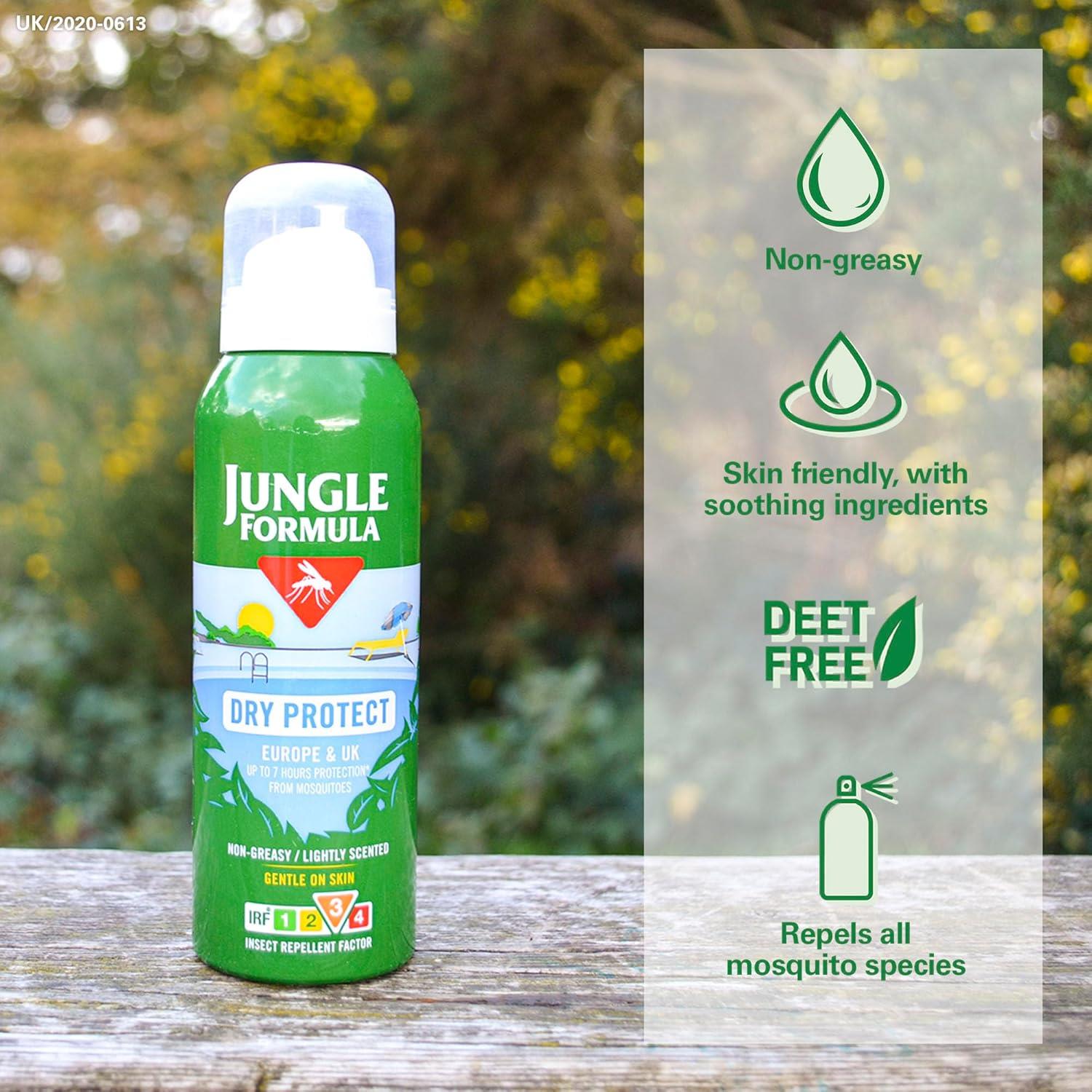 Jungle Formula Dry Protect Insect Repellent Spray Up to 7 Hours -Pack of 1 to 6 - Picture 10 of 36