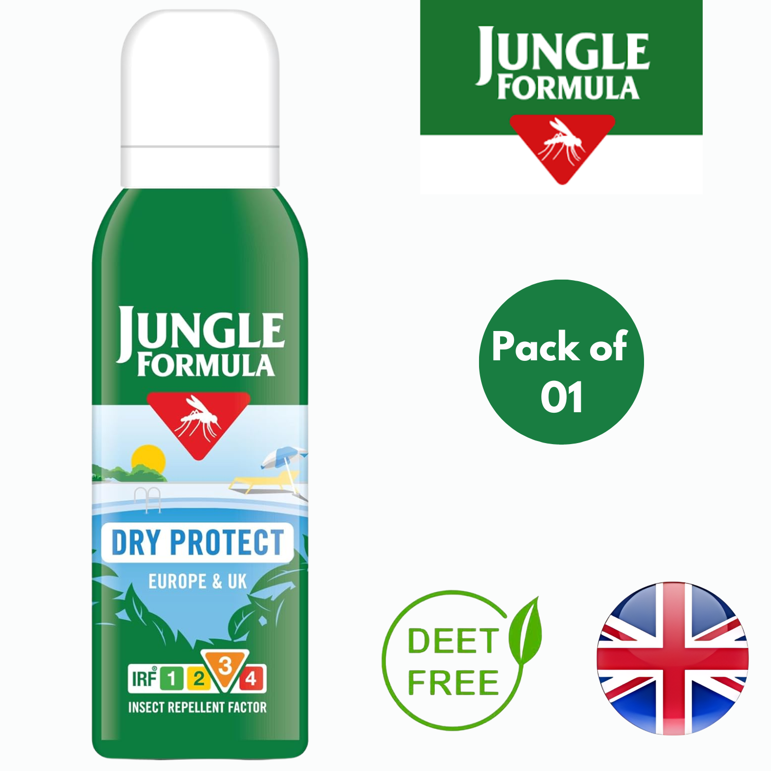 Jungle Formula Dry Protect Insect Repellent Spray Up to 7 Hours -Pack of 1 to 6 - Picture 7 of 36