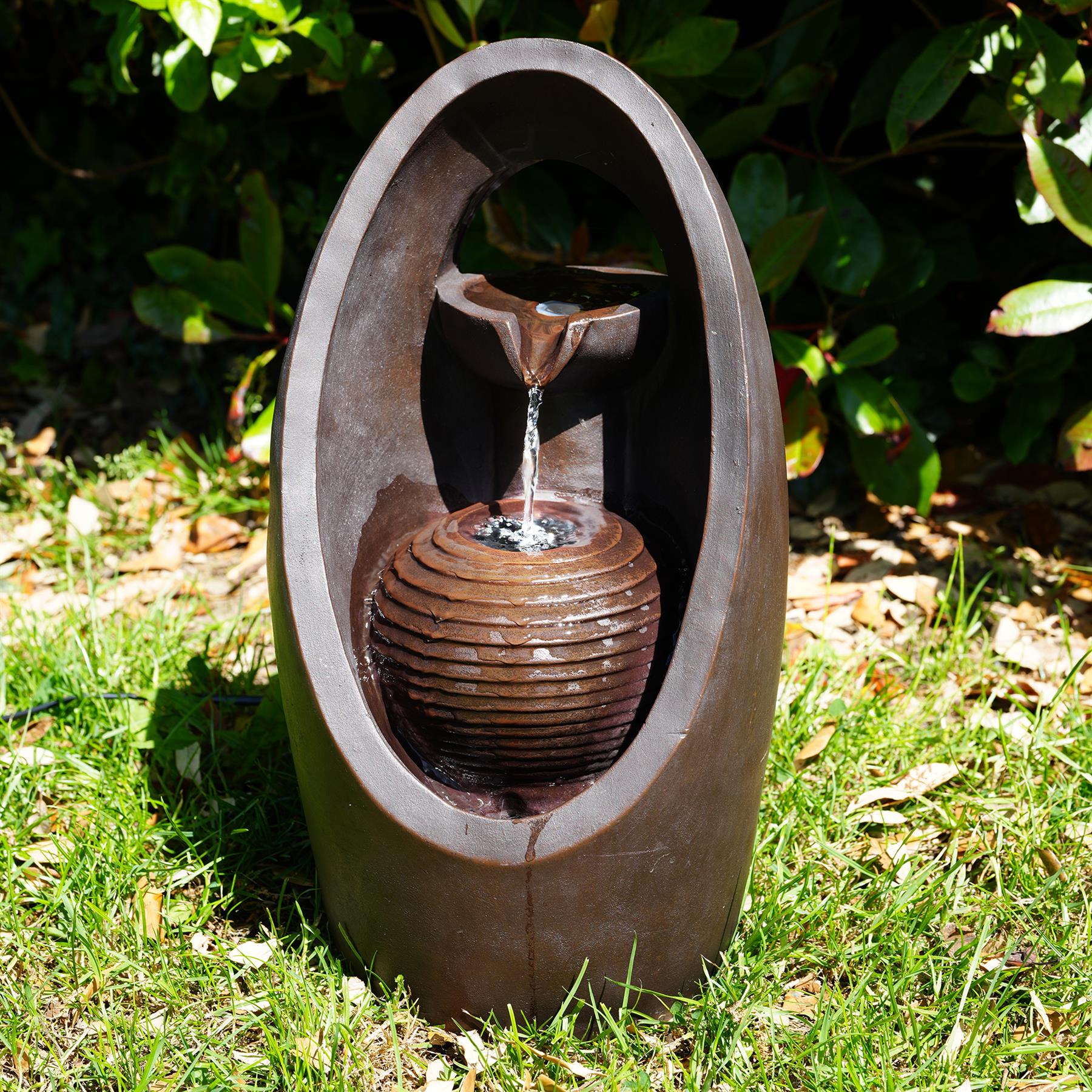 Indoor Outdoor Polyresin Water Fountain Feature LED Lights Garden Statues Decor - Produktbild 6