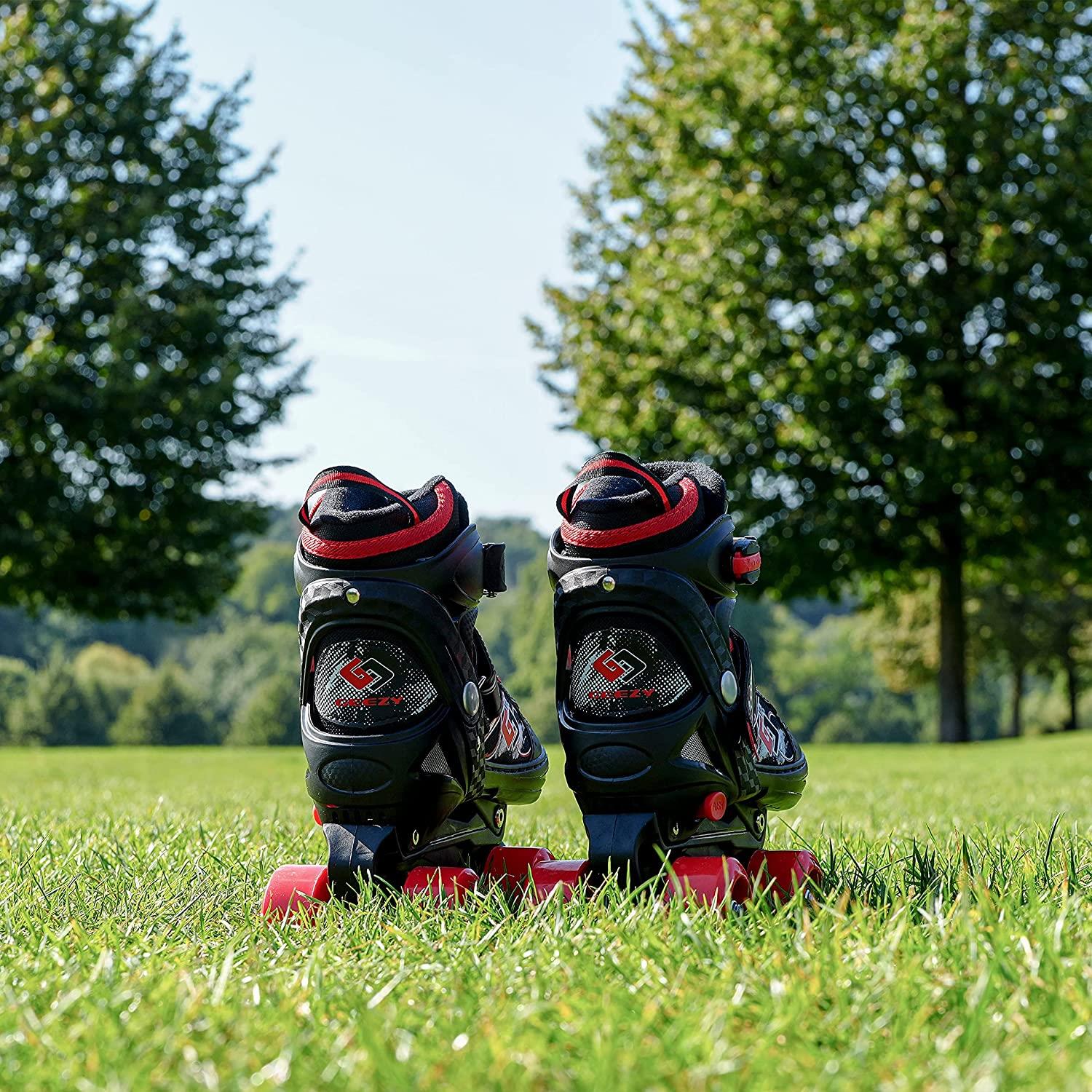 Kids Adjustable 4 Wheel Red Quad Roller Skates For Girls & Boys Adjustable Sizes - Picture 26 of 28