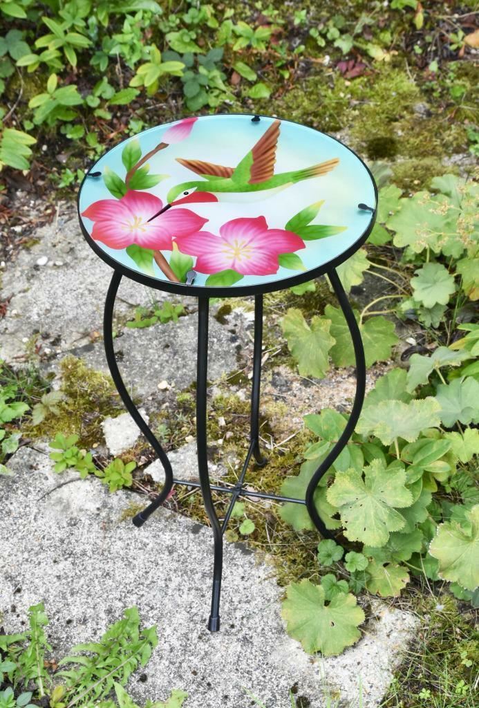 Iron/Glass Round Side Coffee Patio Table Mosaic Design Garden Flower Plant Stand - Picture 55 of 76