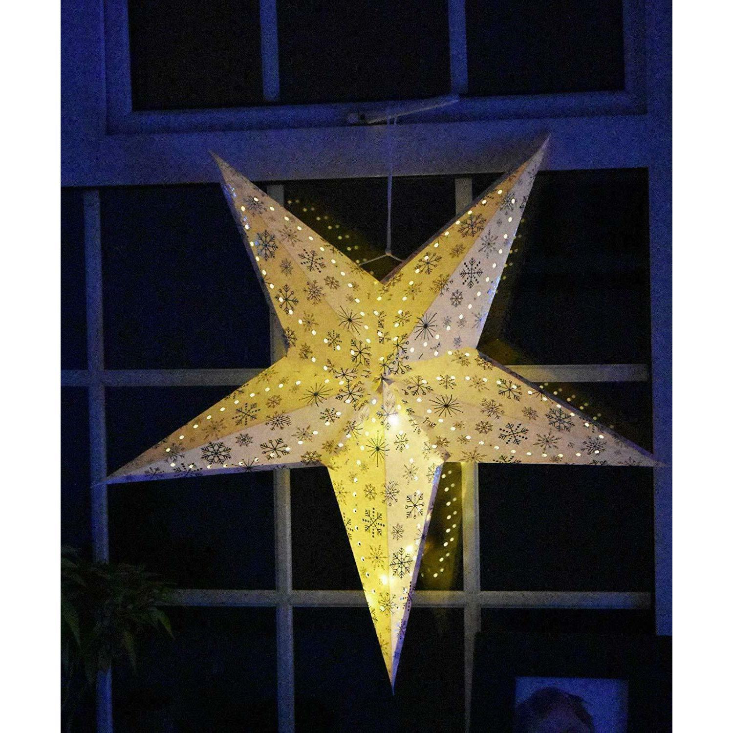 Decorative Festive Paper Star Hanging Christmas Lantern Xmas Lights Large LED - Picture 61 of 70