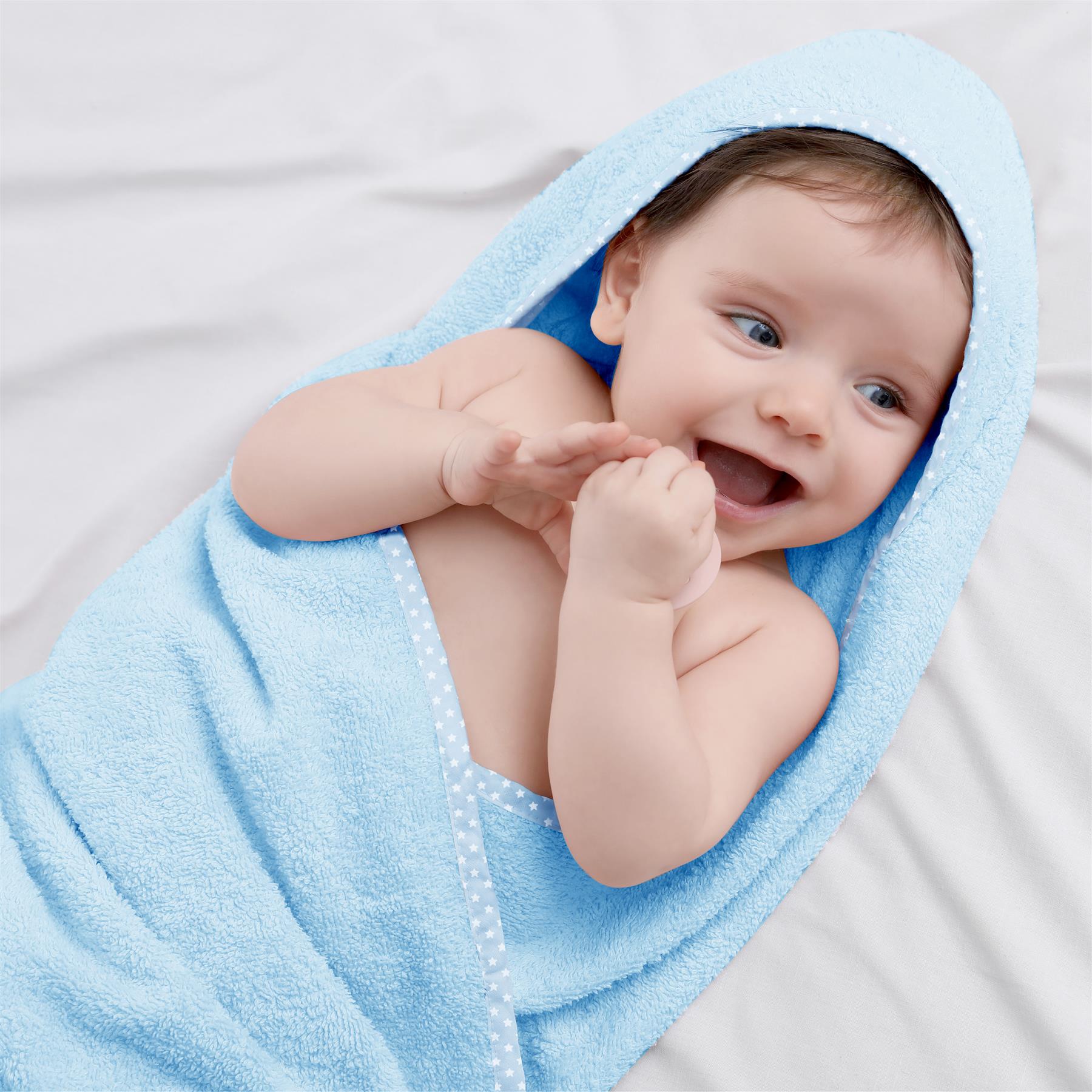 2 x Baby Towels Hooded Bath Wrap 100% Cotton Baby Shower Gifts Boy Girl - Picture 9 of 30
