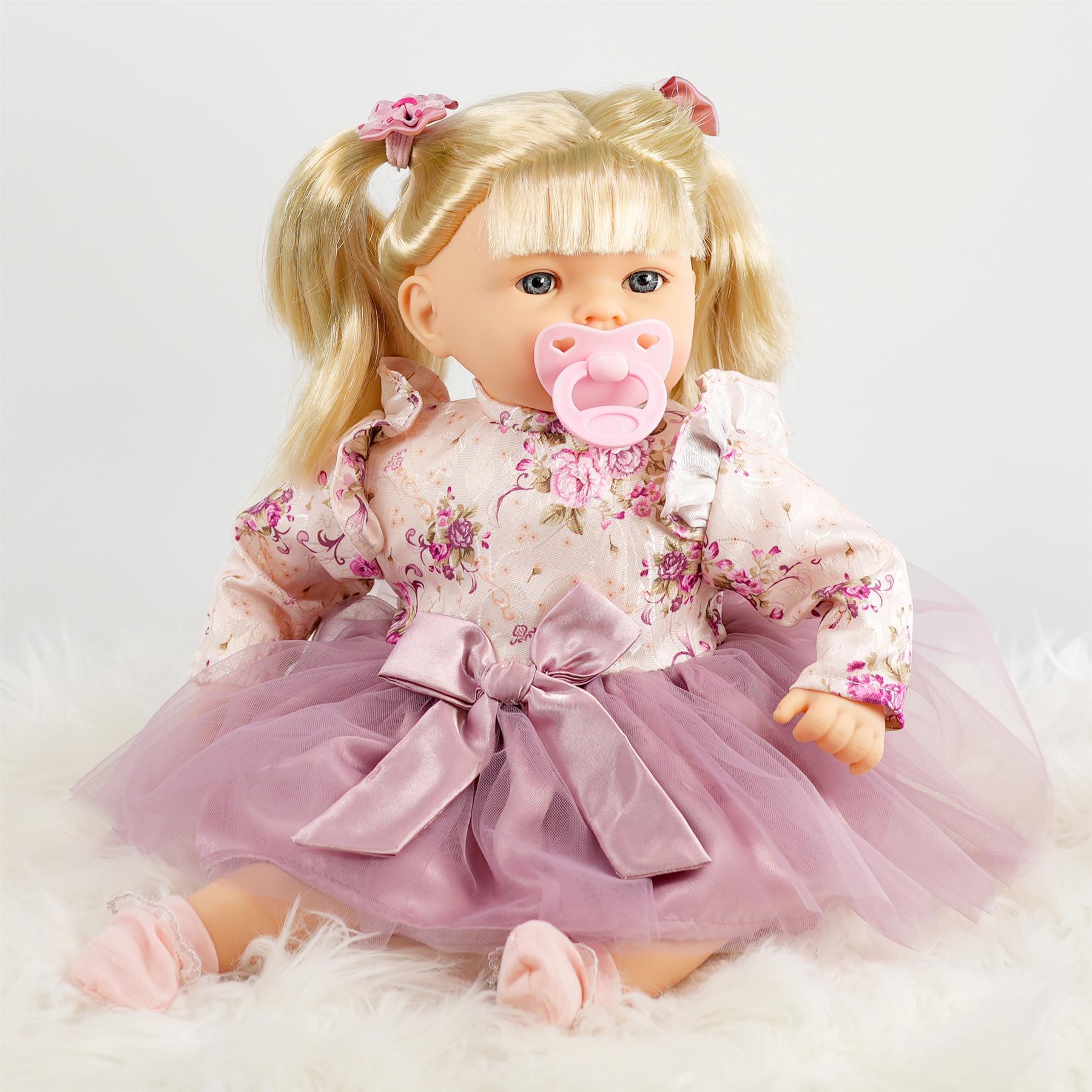 18" Baby Dolls Girls Pink Clothes Soft Body Sounds Styling Hair Dummy BiBi Doll - Picture 17 of 21