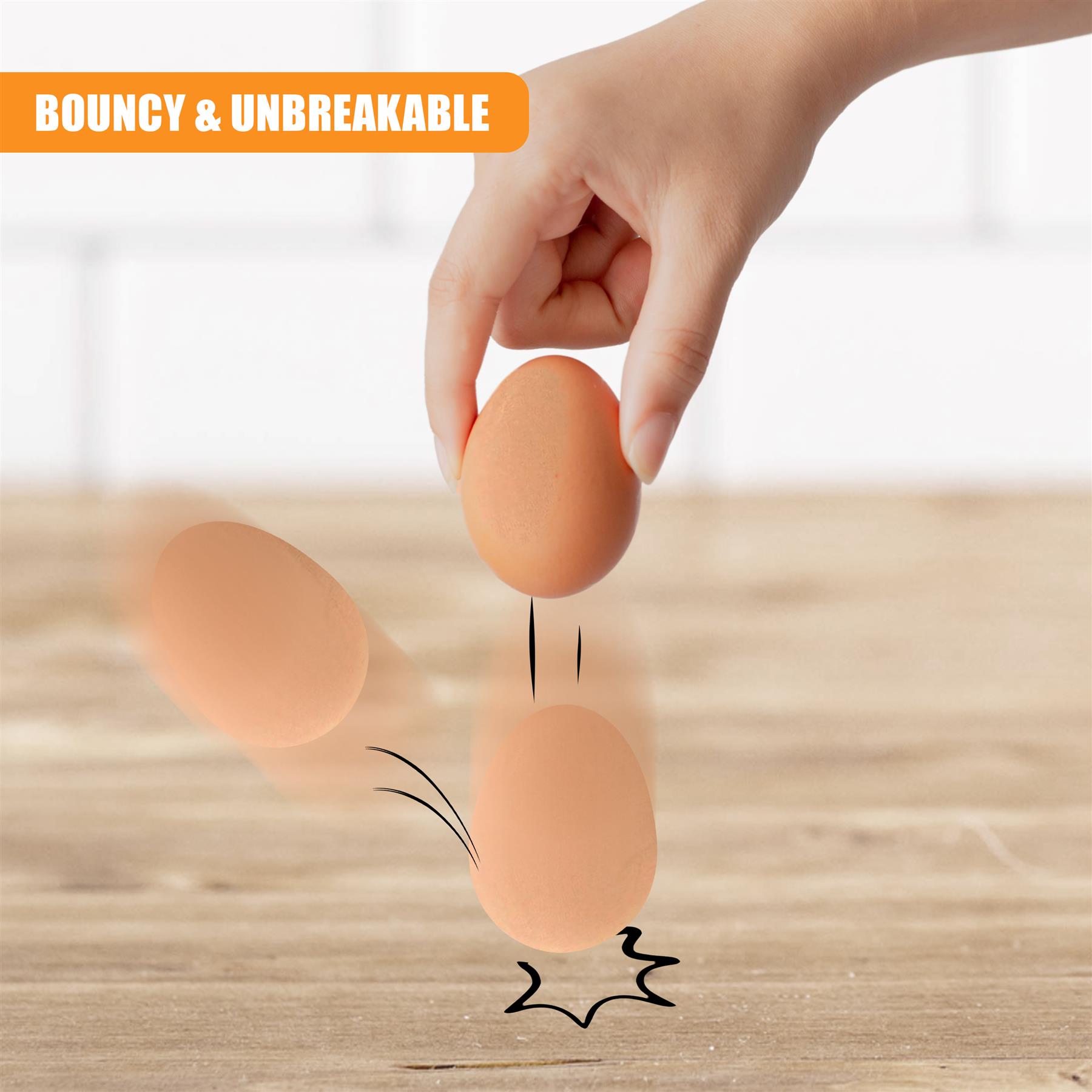 Bouncy Egg-Shaped Rubber Toy Bouncing Eggs Balls Party Prank Stocking Filler Toy - Picture 18 of 21