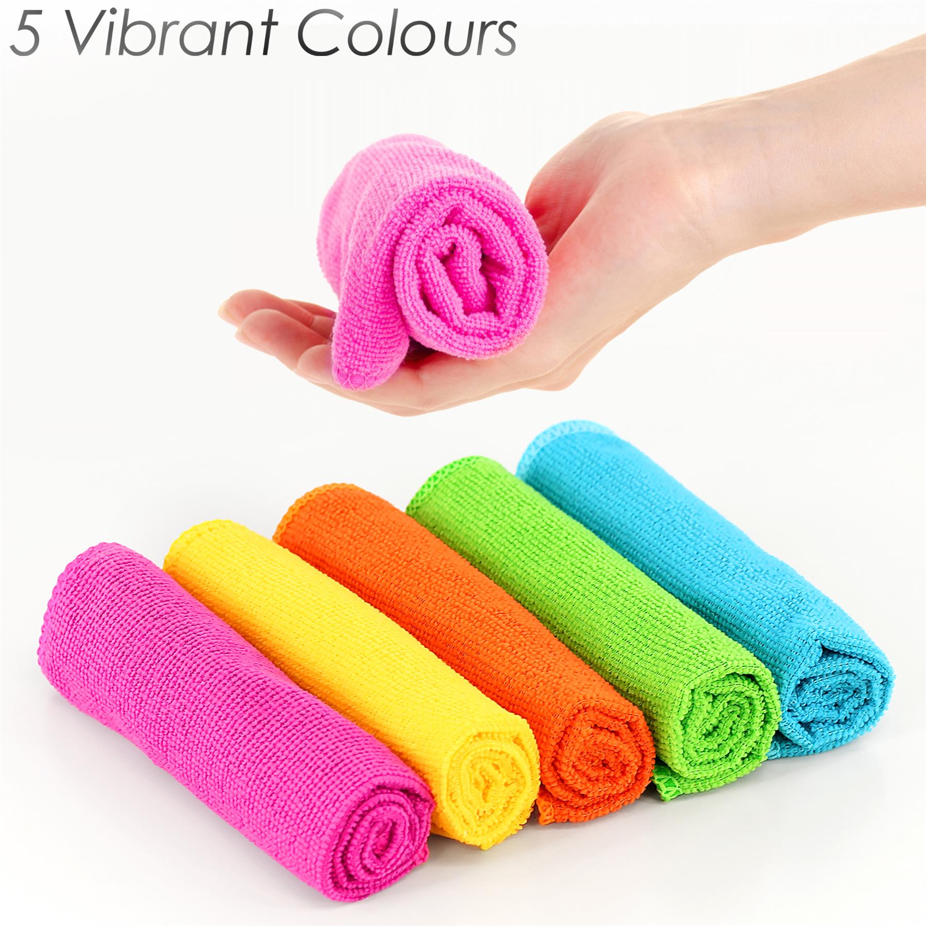 Microfibre Cleaning Cloths Towels Rags Dusters Car Bathroom Polish Dish Drying - Picture 14 of 36