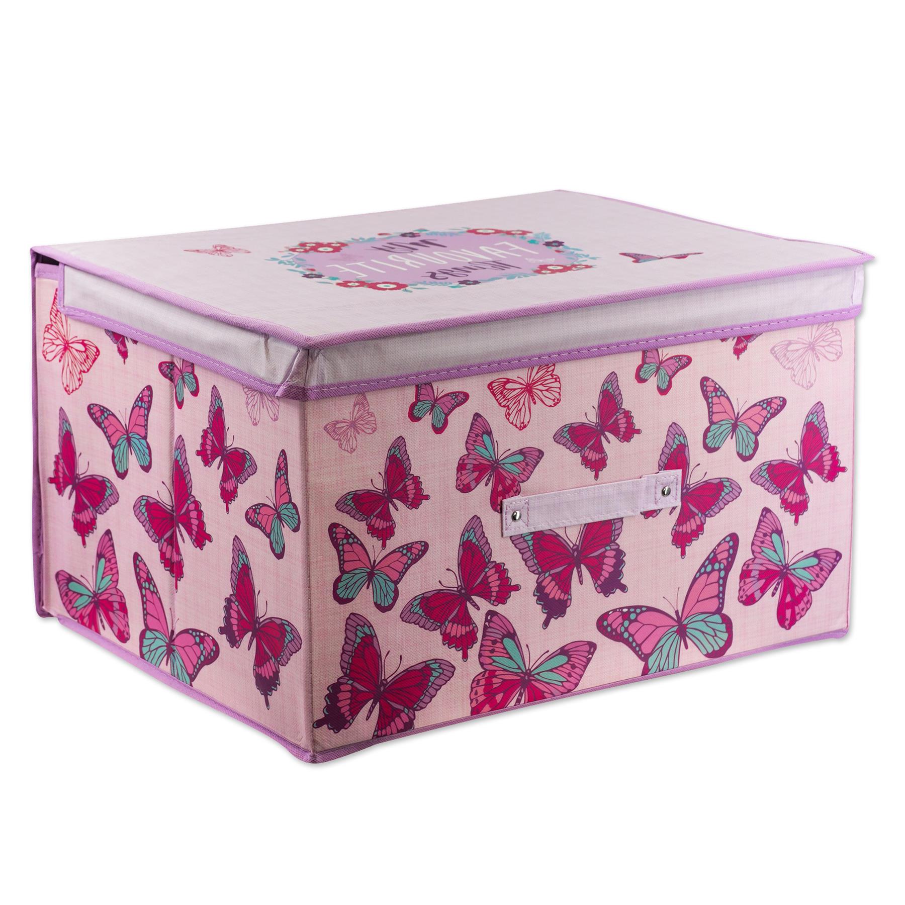 thumbnail image 2 of Jumbo Collapsible Fabric Storage Box - Foldable Toy Chest With Lid & Handles - Multicolored For Kids Room 2 of 5