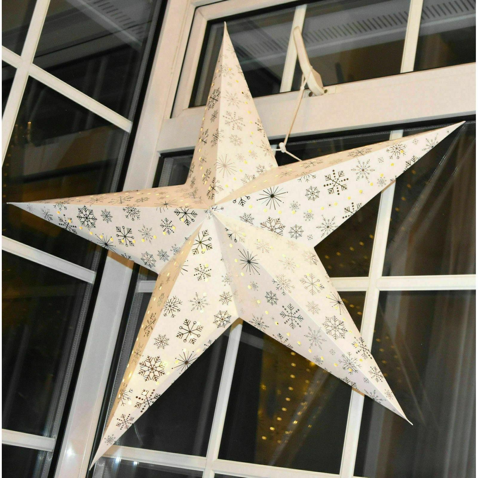 Decorative Festive Paper Star Hanging Christmas Lantern Xmas Lights Large LED - Picture 53 of 70