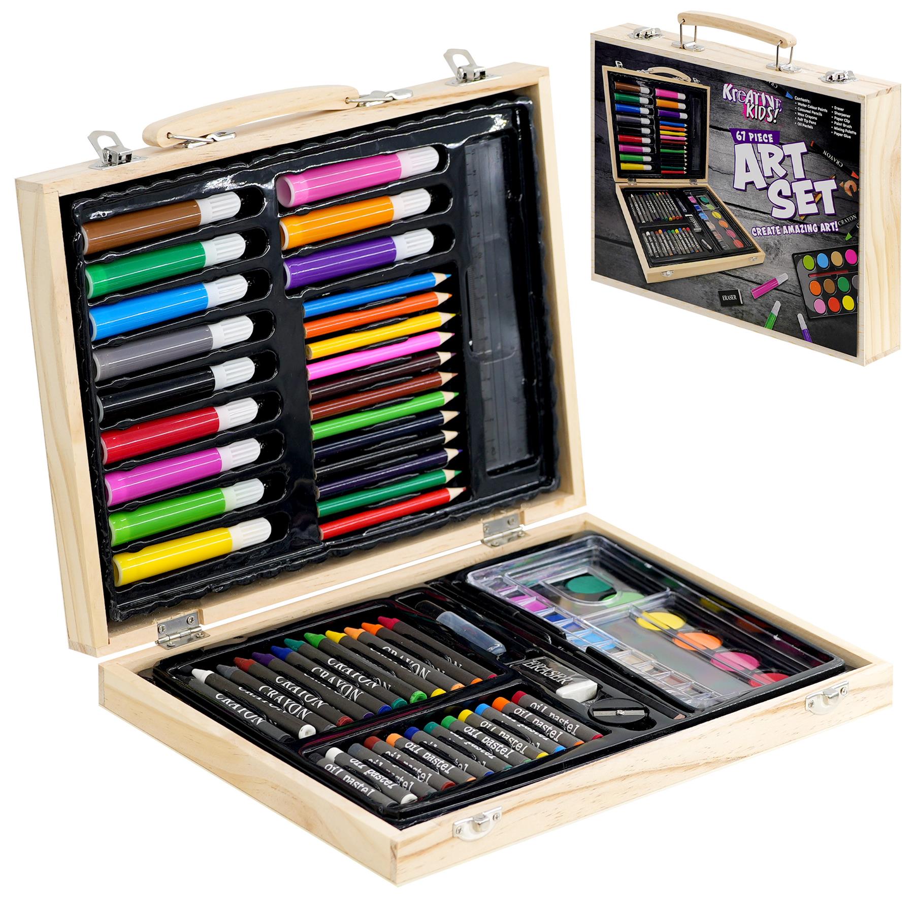 Kids Craft and Art Set Child's Craft Jar Artist Crayons Pen Paint Pencils in Box