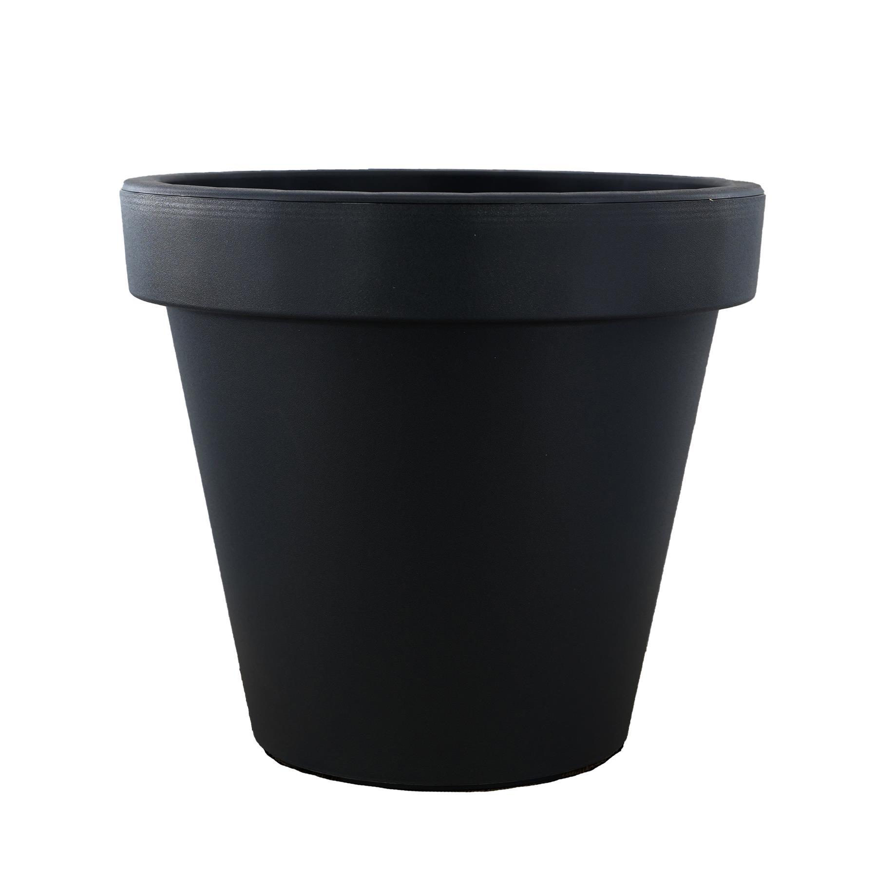 Anthracite Round Flower Pot Planter Garden Plant Pot Indoor Outdoor Container