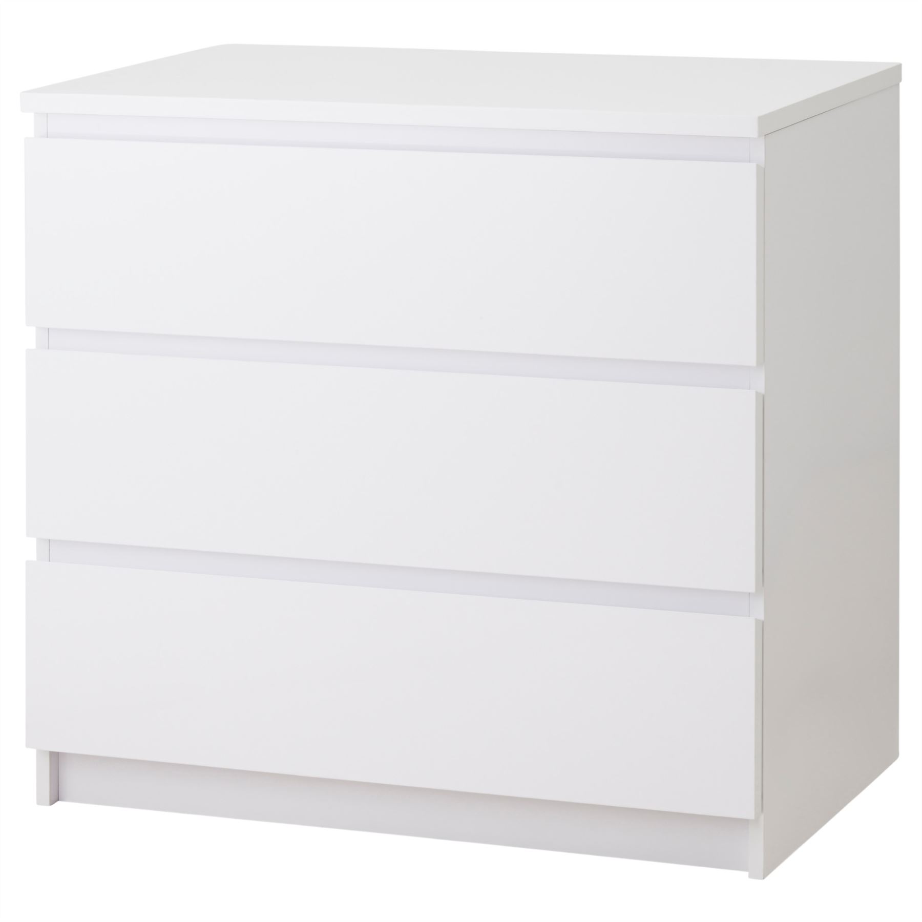 Ikea Malm Chest of 3 Drawers 80x78cm White High Gloss Bedroom Furniture eBay