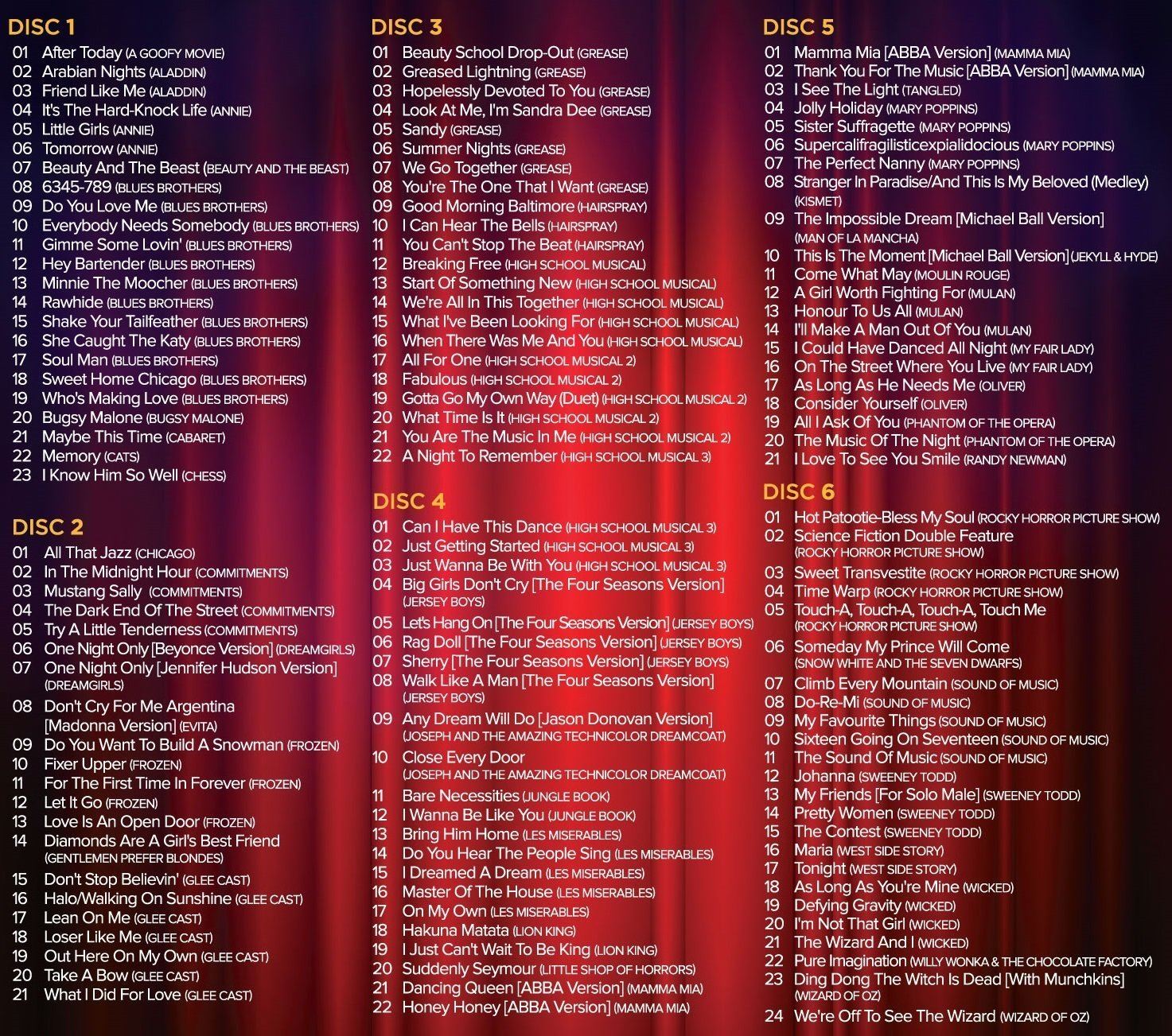 ZOOM KARAOKE MUSICALS Pop Box Party Pack 6 Disc CD + G New Sealed £15.