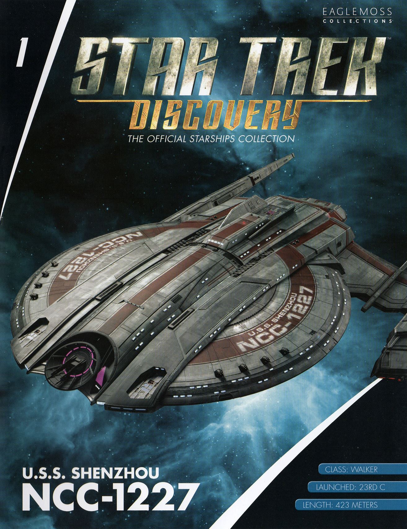 thumbnail image 2 of Eaglemoss Star Trek: Discovery USS Shenzhou NCC-1227 Die-Cast Model Ship With Collector Magazine 2 of 10