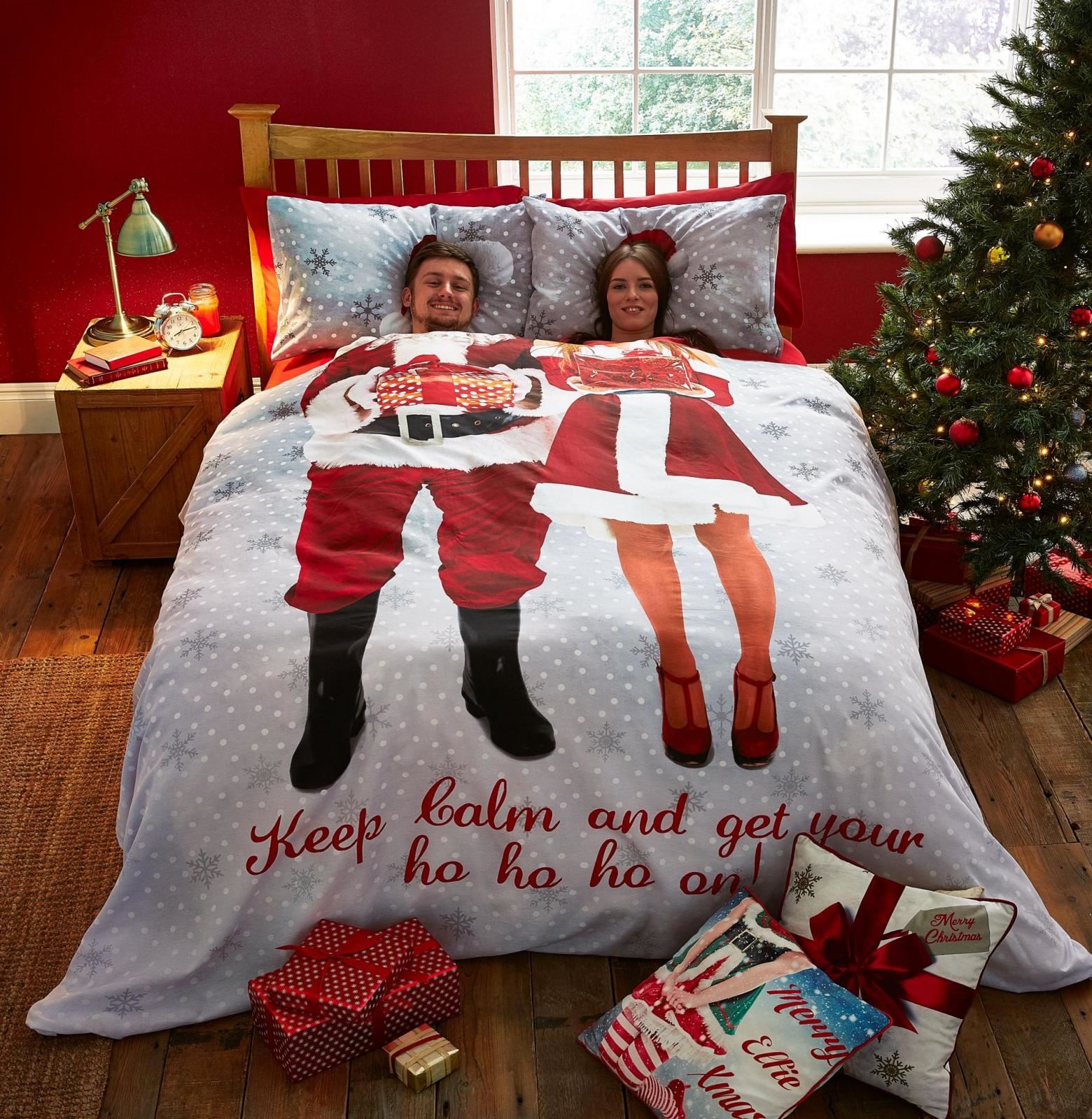 Catherine Lansfield Selfie Santa Duvet Cover His Hers Bedding Christmas