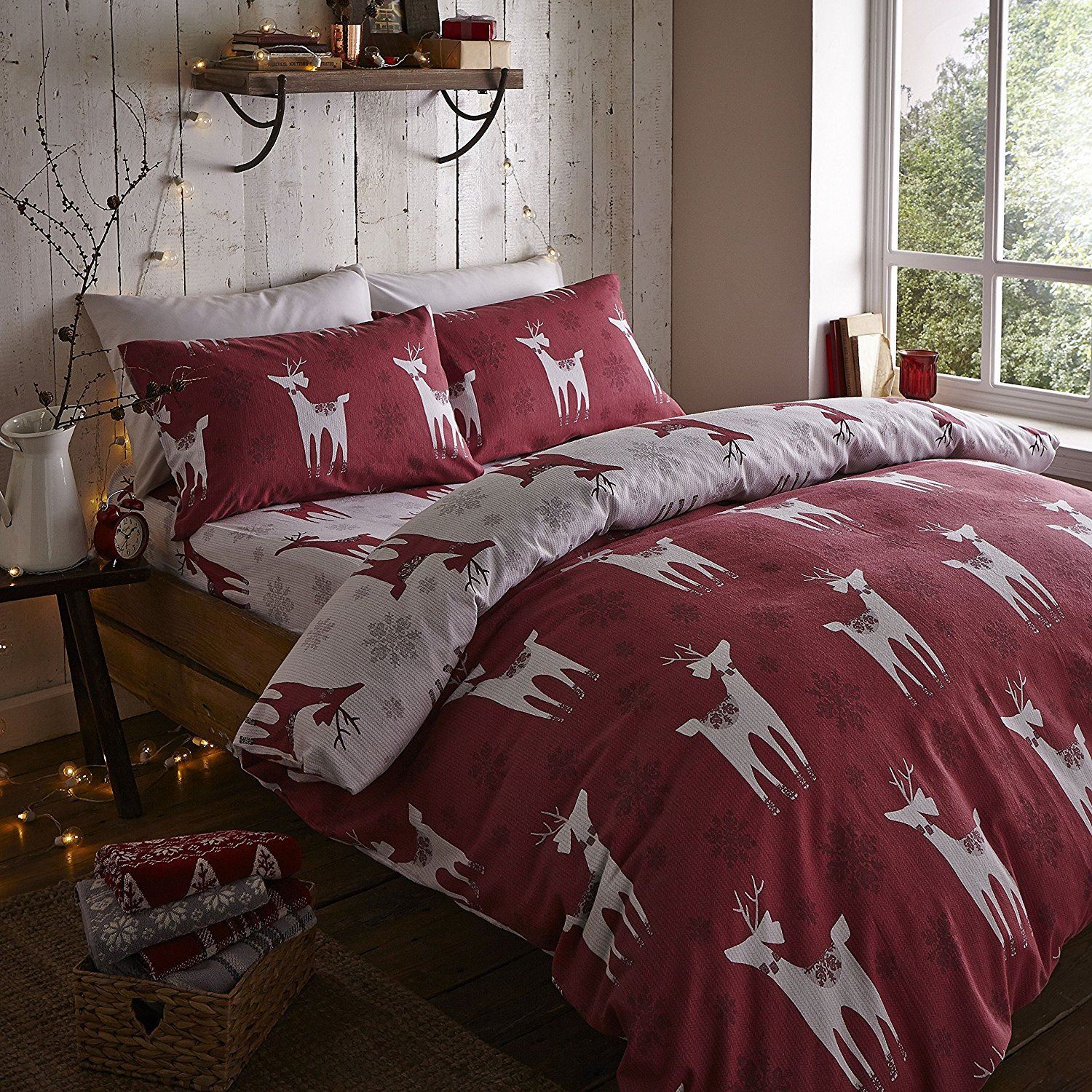 100 Brushed Cotton Flannelette Bedding Quilt Duvet Cover Cosy Hygge