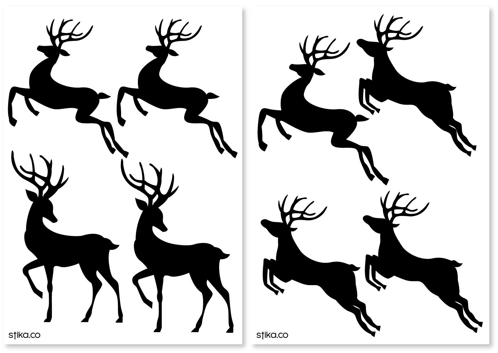 Reindeer silhouettes Wall Decals, Window Display, Christmas Decor eBay