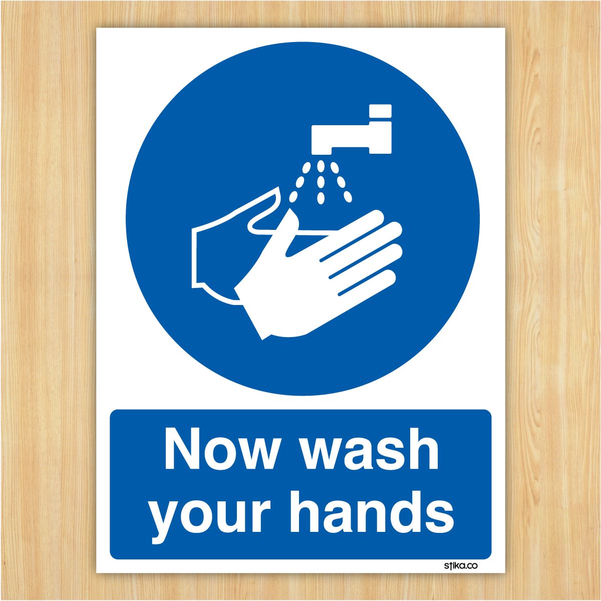 Now Wash Your Hands Sign, Mandatory Kitchen Safety Vinyl Sticker