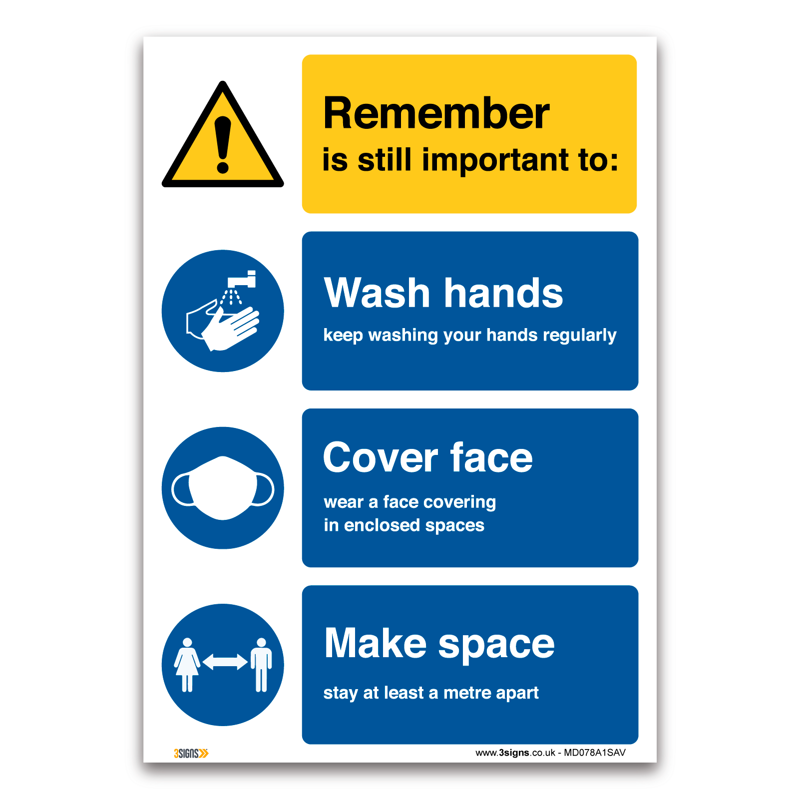 Remember to wash your hands, cover face, keep space, WINDOW vinyl Virus Safety - Picture 2 of 5