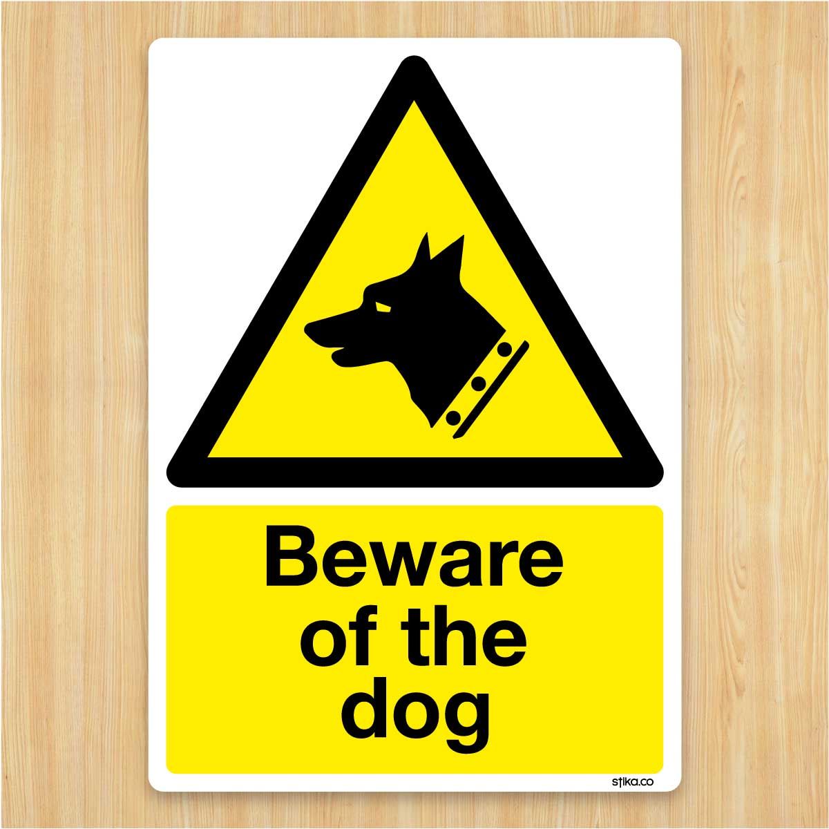 PREMIUM Beware of the dog Vinyl Sticker, Laminated, Security Warning