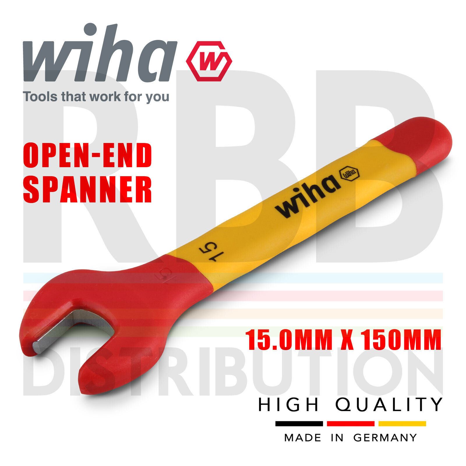 Wiha Spanner Wrench Insulated Single Open End VDE Electrician Hex 6mm to 32mm - Picture 12 of 21