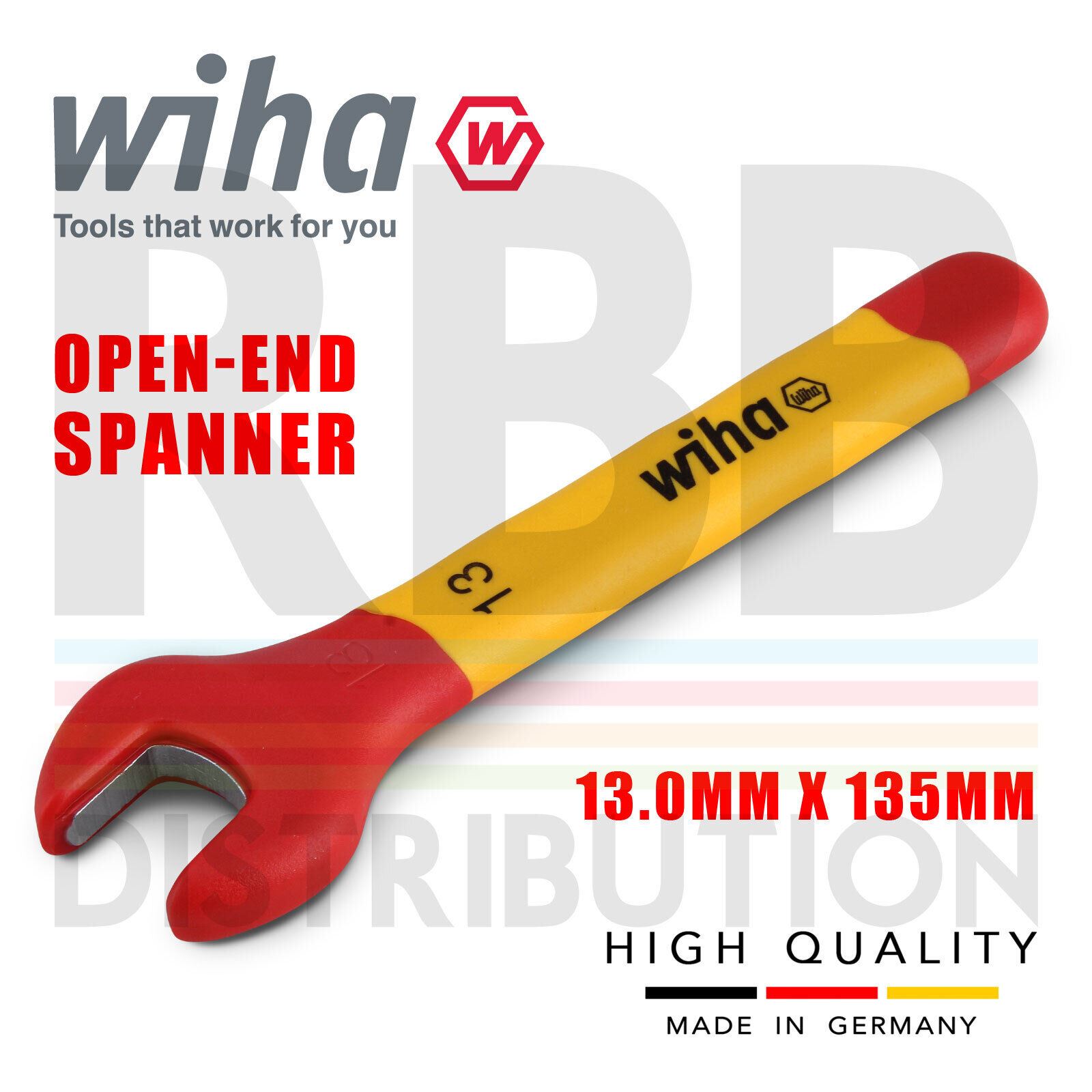 Wiha Spanner Wrench Insulated Single Open End VDE Electrician Hex 6mm to 32mm - Picture 10 of 21