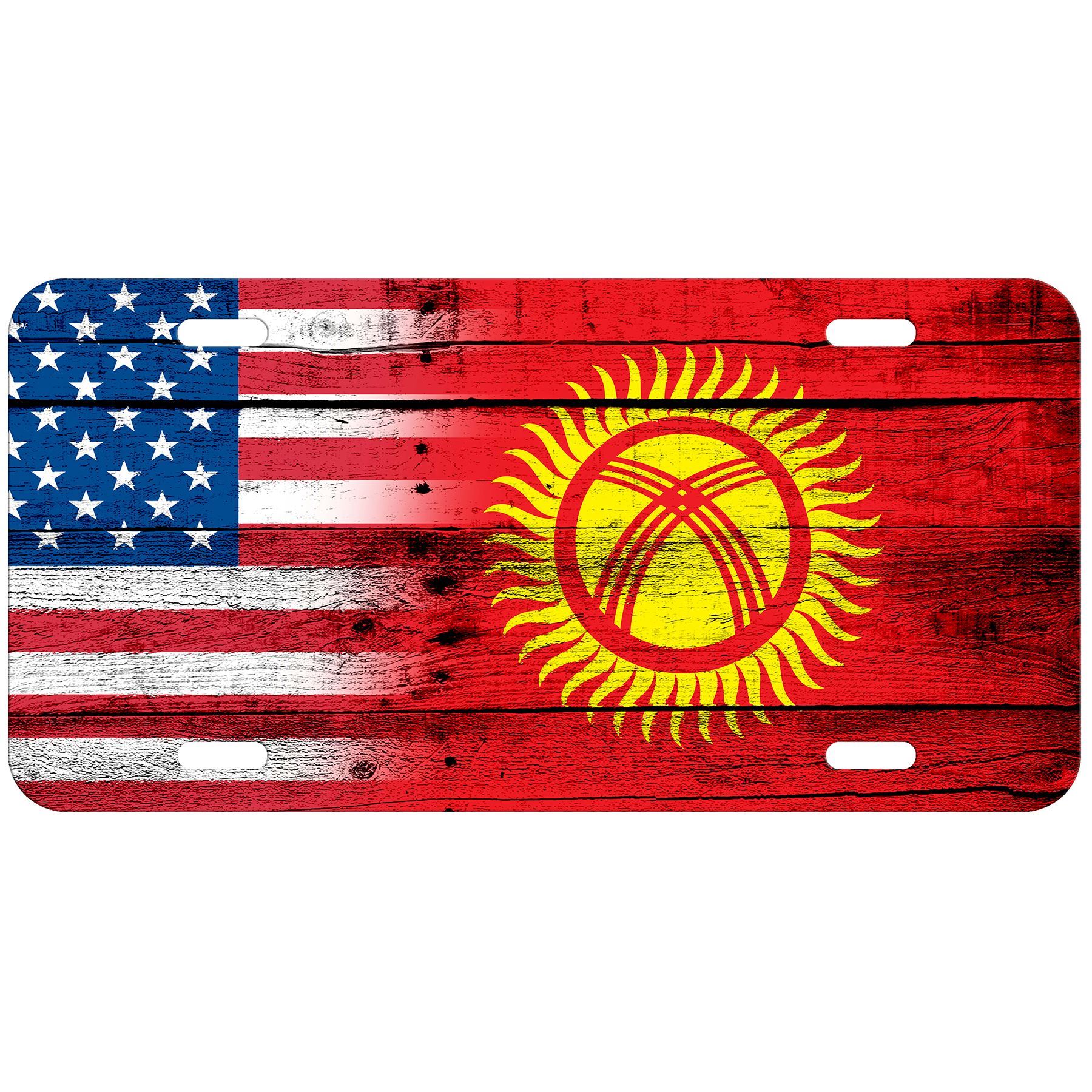 High Grade Aluminum License Plate - Flag of Kyrgyzstan (Kyrgyz) - Many Options - Picture 10 of 10