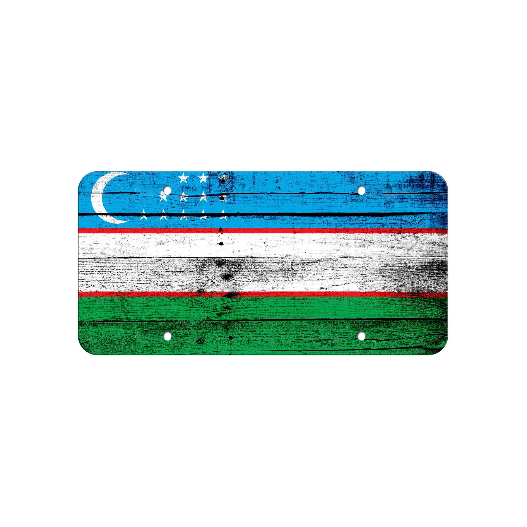 High Grade Aluminum License Plate - Flag of Uzbekistan (Uzbek) - Many Options - Picture 9 of 10