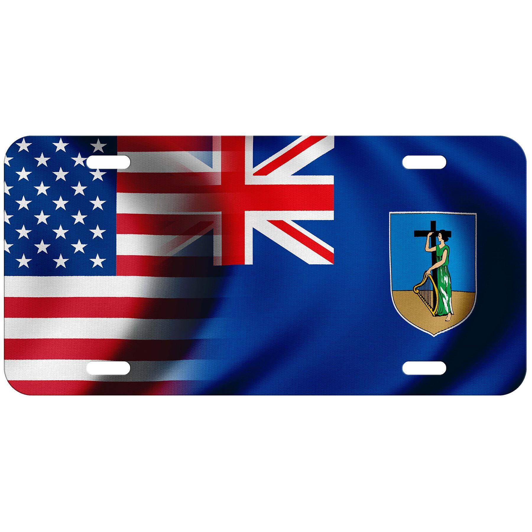 Aluminum License Plate - Flag of Montserrat (Montserratian) - Many Options - Picture 8 of 10