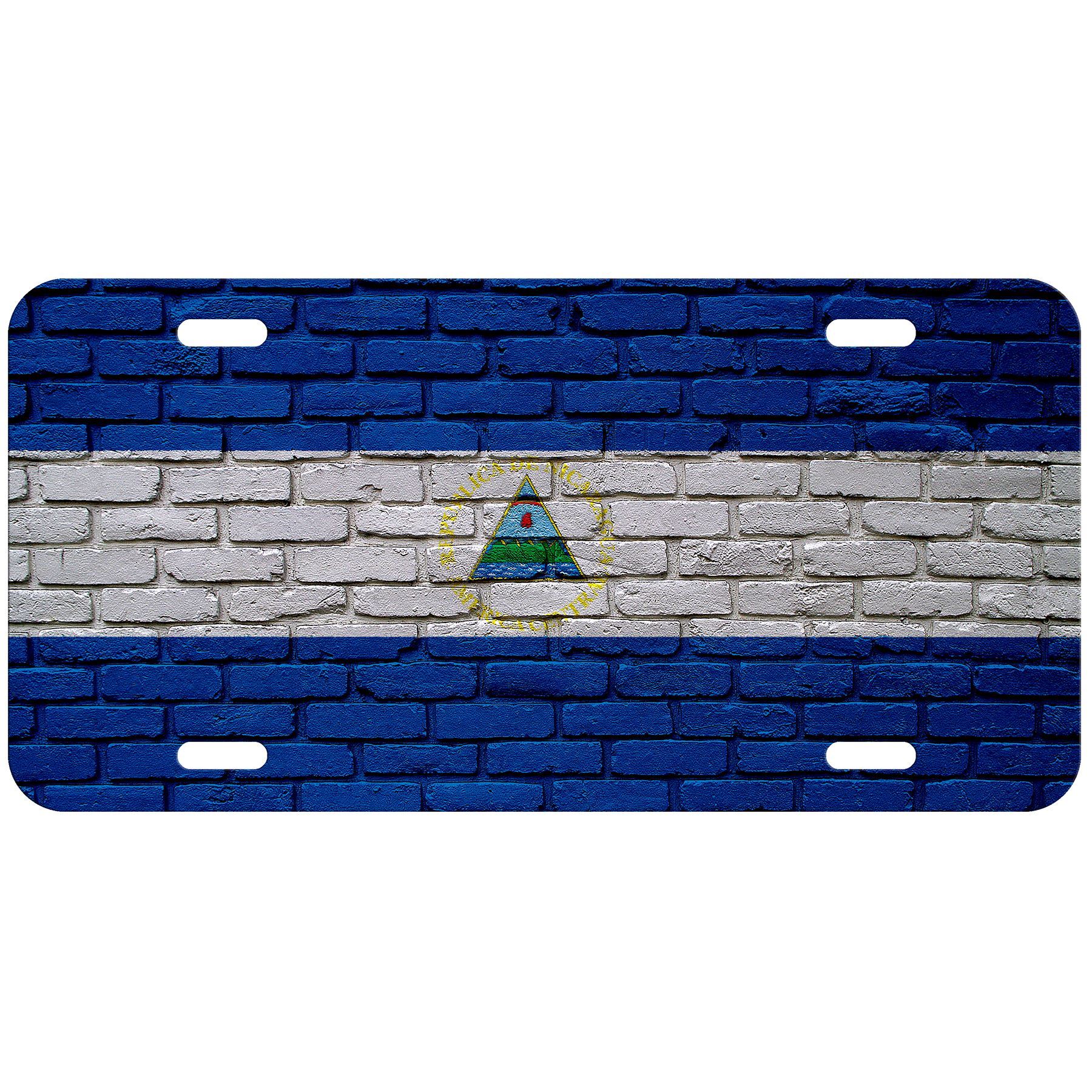 Aluminum License Plate - Flag of Nicaragua (Nicaraguan) - Many Options - Picture 2 of 10